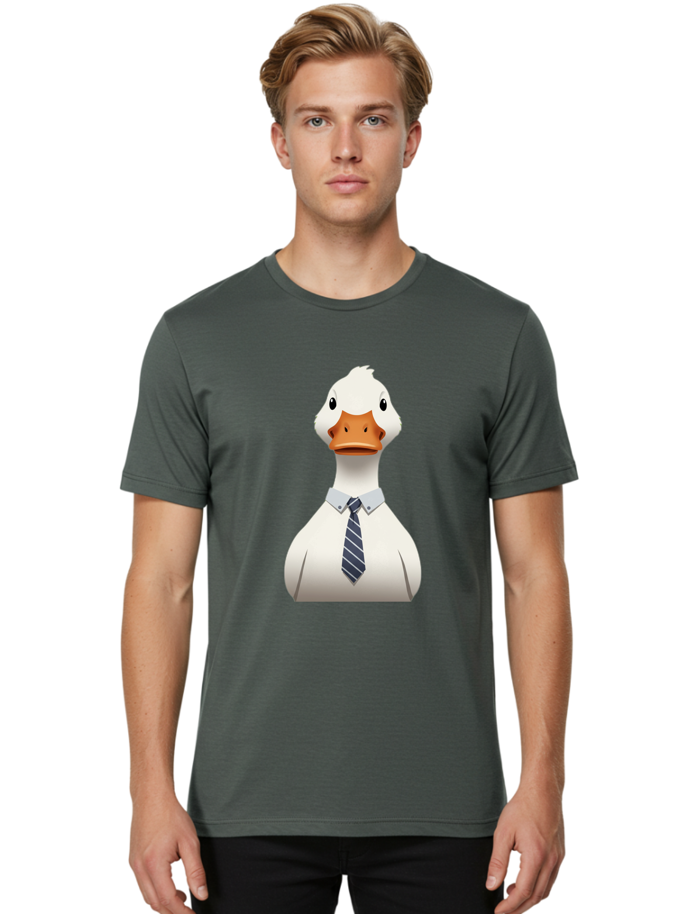 Duck-In-Suit-2 Men'S Graphic Tee, 100% Cotton, Comfortable Casual Summer Wear, Machine Washable, Vintage Camera, Old Camera, Antique Camera, Black Camera, Classic Photography, Photography Equipment, Nostalgic Device, Film Camera, Camera Art Bam340