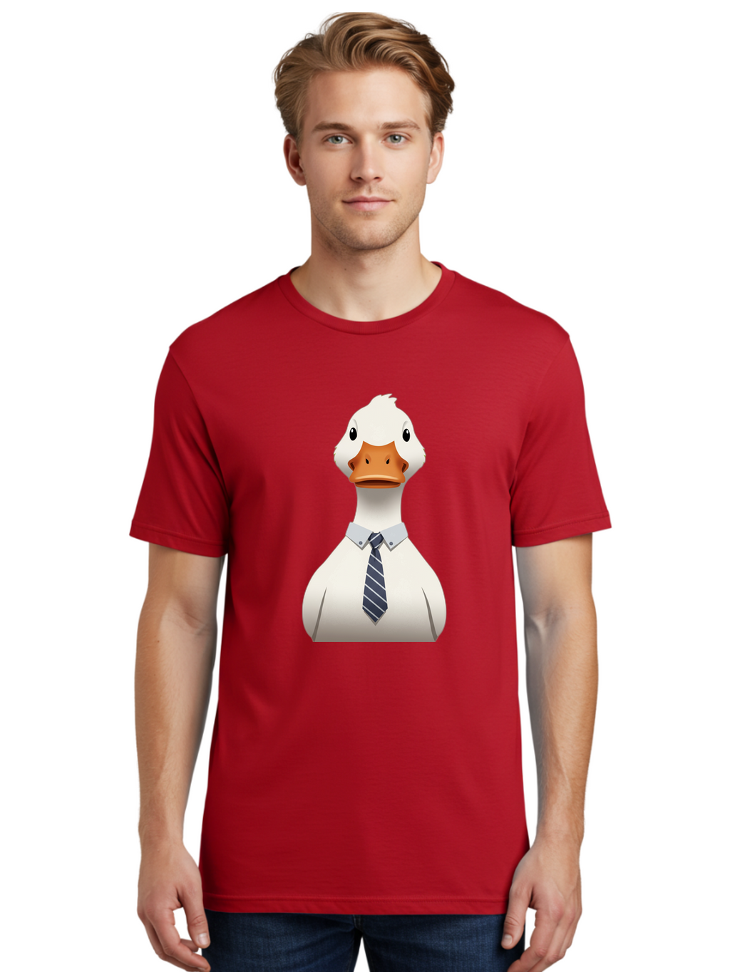 Duck-In-Suit-2 Men'S Graphic Tee, 100% Cotton, Comfortable Casual Summer Wear, Machine Washable, Vintage Camera, Old Camera, Antique Camera, Black Camera, Classic Photography, Photography Equipment, Nostalgic Device, Film Camera, Camera Art Bam340