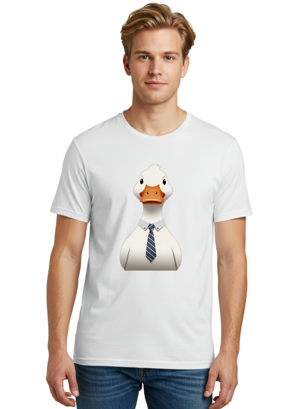 Duck-In-Suit-2 Men'S Graphic Tee, 100% Cotton, Comfortable Casual Summer Wear, Machine Washable, Vintage Camera, Old Camera, Antique Camera, Black Camera, Classic Photography, Photography Equipment, Nostalgic Device, Film Camera, Camera Art Bam340
