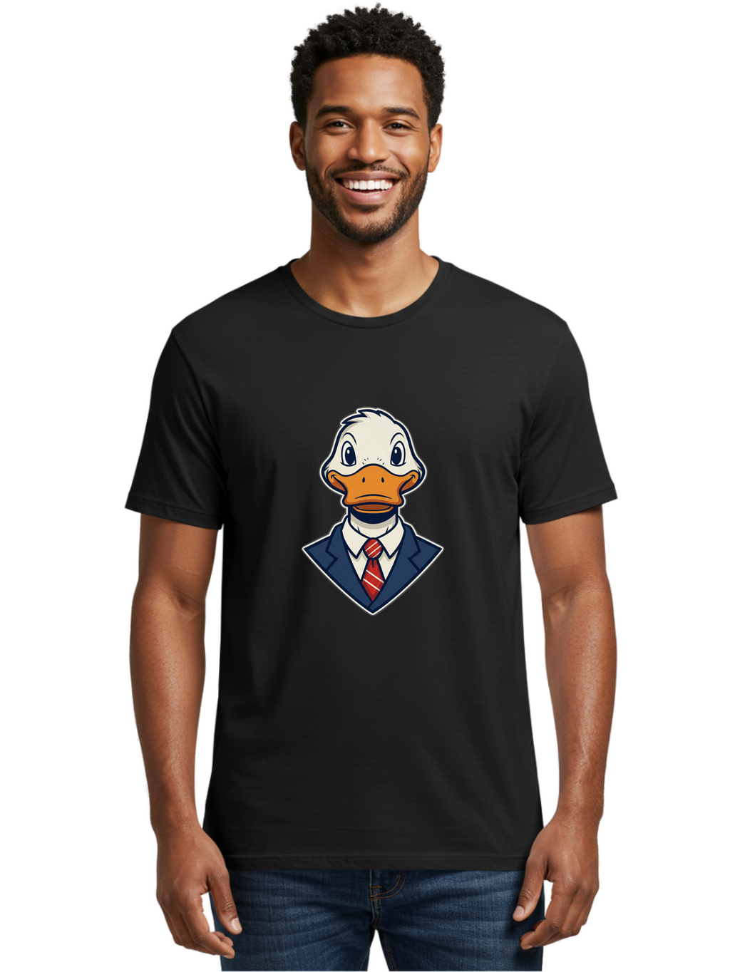 Duck-In-Suit-3 Men'S Graphic Tee, 100% Cotton, Comfortable Casual Summer Wear, Machine Washable, Vintage Camera, Old Camera, Antique Camera, Black Camera, Classic Photography, Photography Equipment, Nostalgic Device, Film Camera, Camera Art Bam341