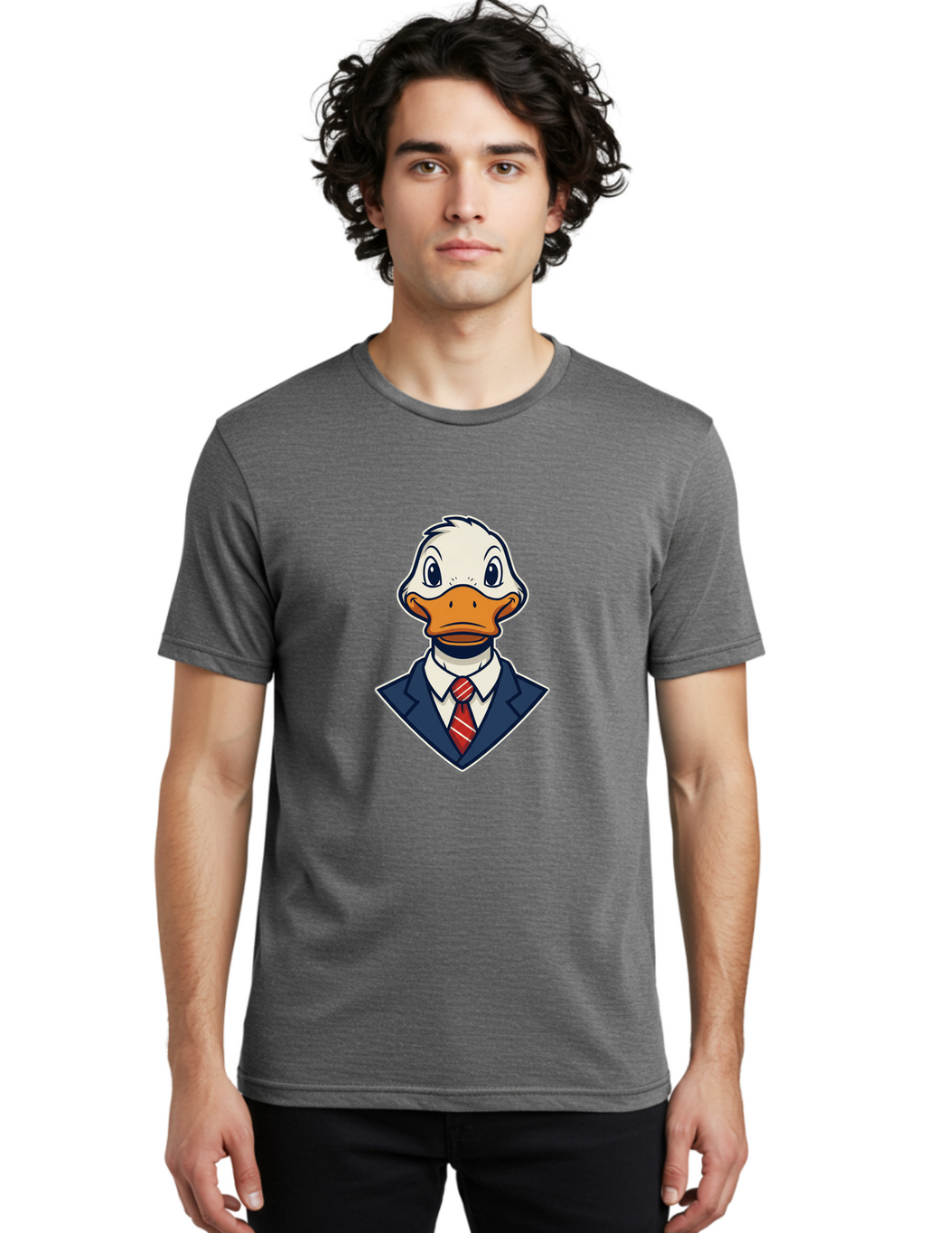 Duck-In-Suit-3 Men'S Graphic Tee, 100% Cotton, Comfortable Casual Summer Wear, Machine Washable, Vintage Camera, Old Camera, Antique Camera, Black Camera, Classic Photography, Photography Equipment, Nostalgic Device, Film Camera, Camera Art Bam341