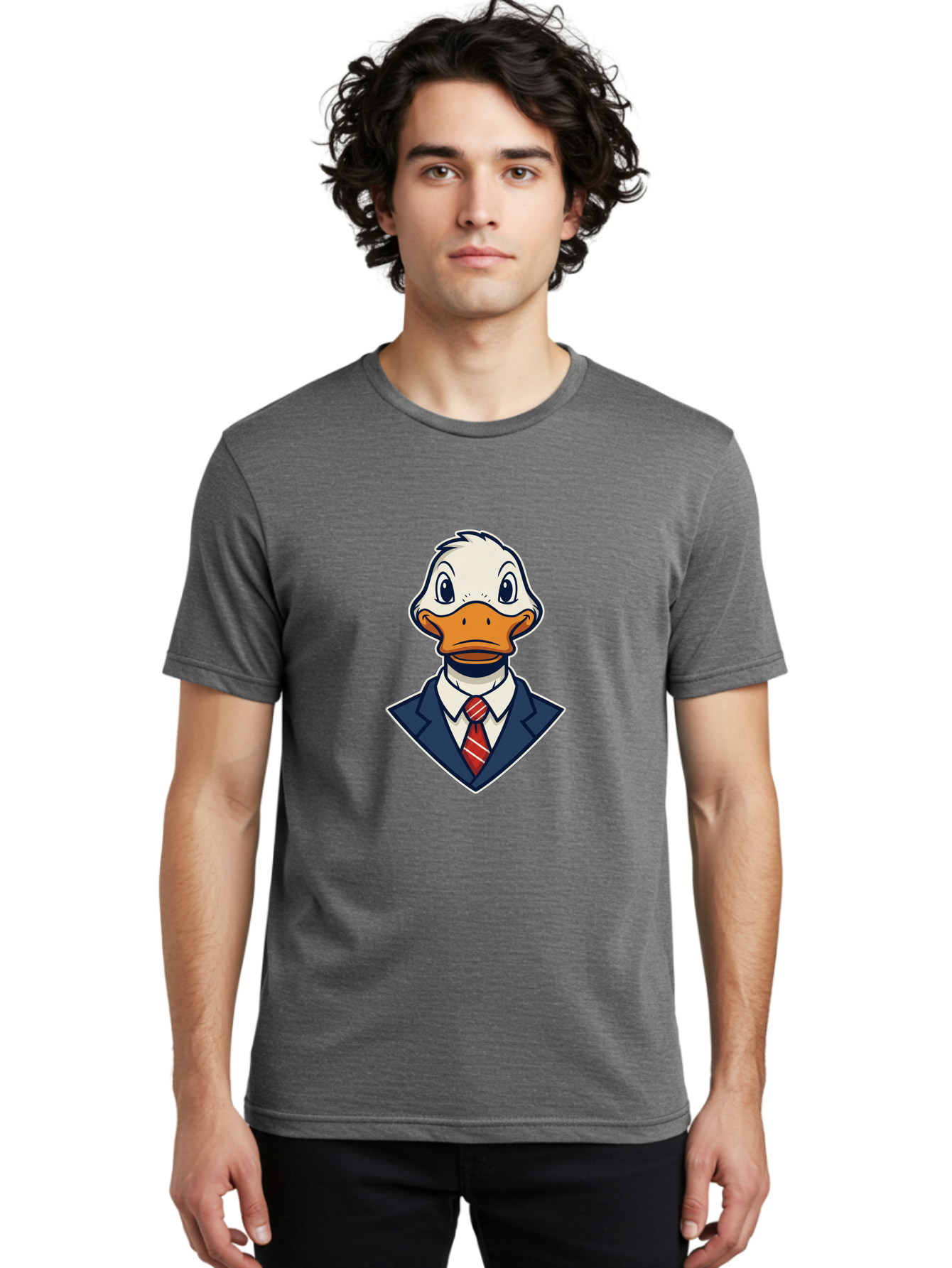 Duck-In-Suit-3 Men'S Graphic Tee, 100% Cotton, Comfortable Casual Summer Wear, Machine Washable, Vintage Camera, Old Camera, Antique Camera, Black Camera, Classic Photography, Photography Equipment, Nostalgic Device, Film Camera, Camera Art Bam341