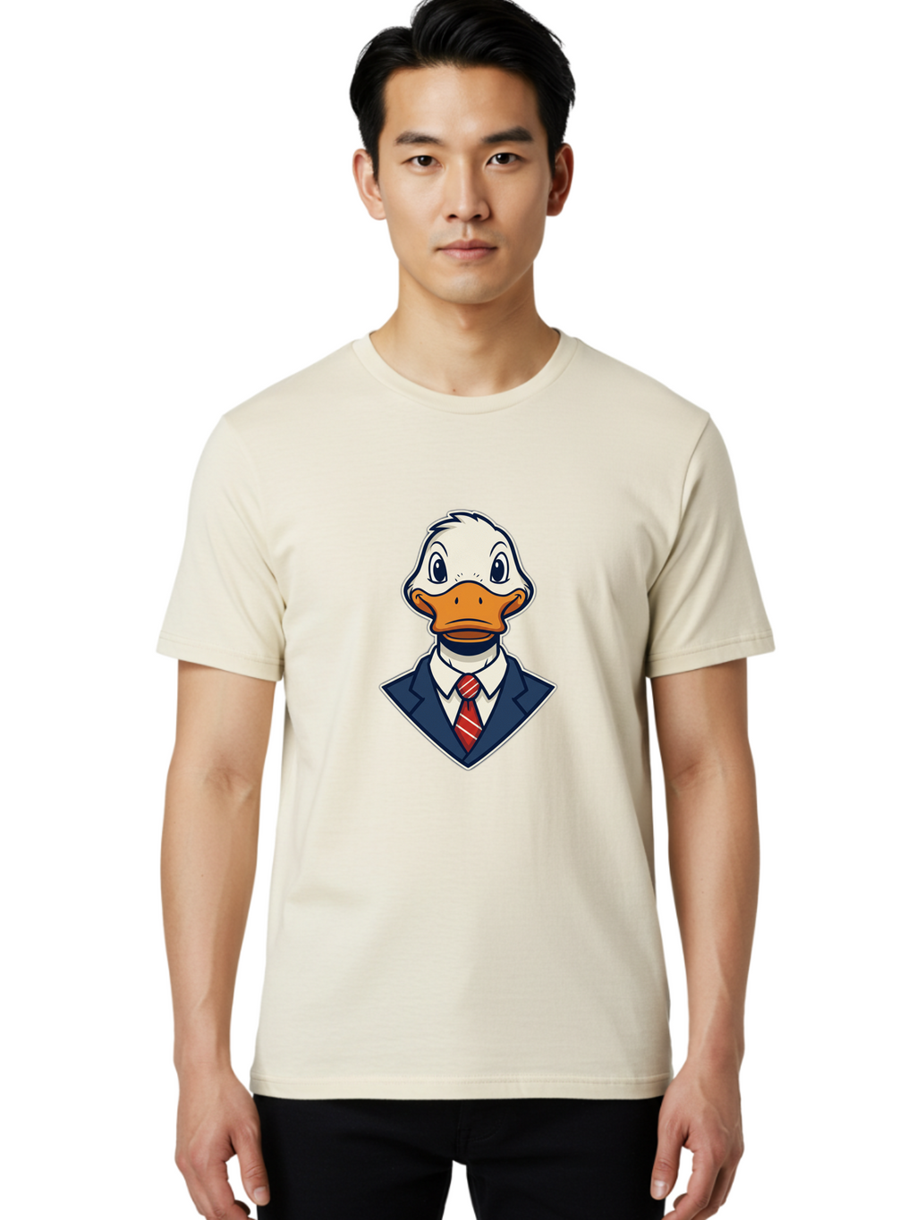 Duck-In-Suit-3 Men'S Graphic Tee, 100% Cotton, Comfortable Casual Summer Wear, Machine Washable, Vintage Camera, Old Camera, Antique Camera, Black Camera, Classic Photography, Photography Equipment, Nostalgic Device, Film Camera, Camera Art Bam341