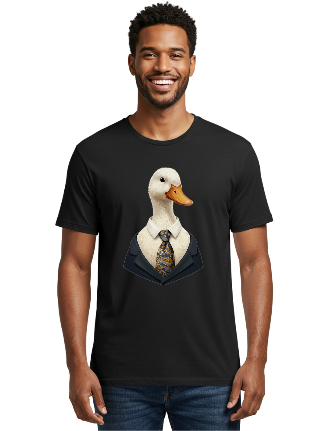 Duck-In-Suit-4 Men'S Graphic Tee, 100% Cotton, Comfortable Casual Summer Wear, Machine Washable, Vintage Camera, Old Camera, Antique Camera, Black Camera, Classic Photography, Photography Equipment, Nostalgic Device, Film Camera, Camera Art Bam342
