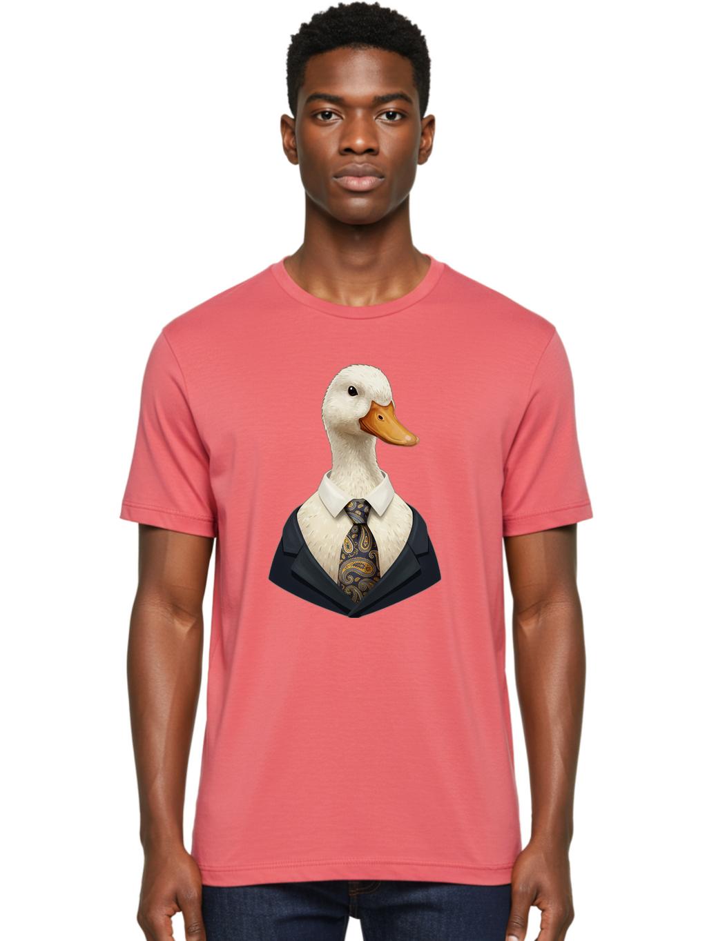 Duck-In-Suit-4 Men'S Graphic Tee, 100% Cotton, Comfortable Casual Summer Wear, Machine Washable, Vintage Camera, Old Camera, Antique Camera, Black Camera, Classic Photography, Photography Equipment, Nostalgic Device, Film Camera, Camera Art Bam342