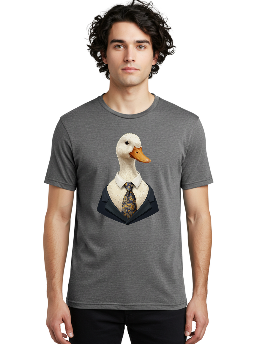 Duck-In-Suit-4 Men'S Graphic Tee, 100% Cotton, Comfortable Casual Summer Wear, Machine Washable, Vintage Camera, Old Camera, Antique Camera, Black Camera, Classic Photography, Photography Equipment, Nostalgic Device, Film Camera, Camera Art Bam342