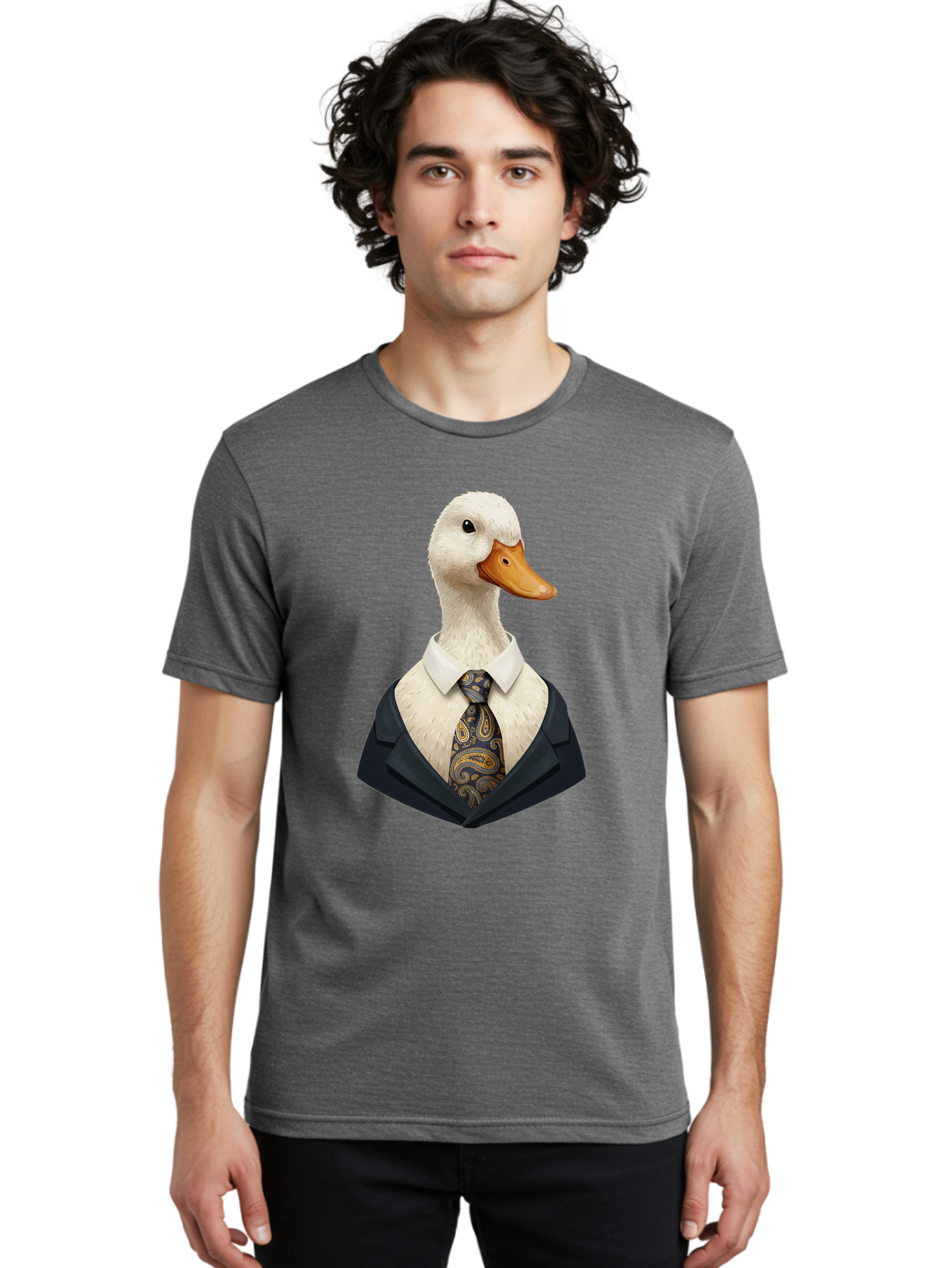 Duck-In-Suit-4 Men'S Graphic Tee, 100% Cotton, Comfortable Casual Summer Wear, Machine Washable, Vintage Camera, Old Camera, Antique Camera, Black Camera, Classic Photography, Photography Equipment, Nostalgic Device, Film Camera, Camera Art Bam342