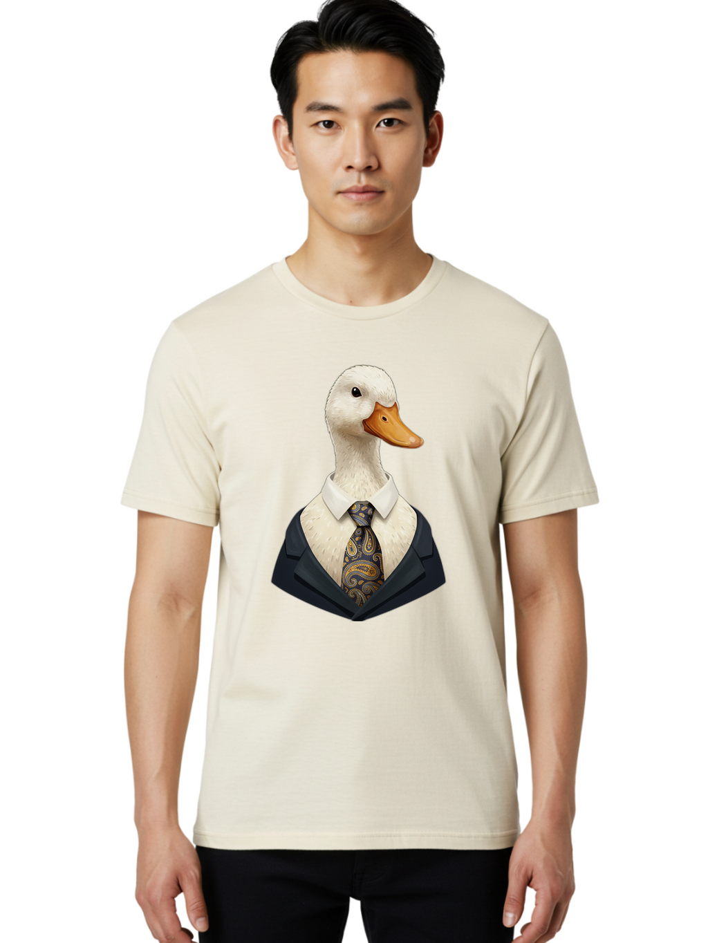 Duck-In-Suit-4 Men'S Graphic Tee, 100% Cotton, Comfortable Casual Summer Wear, Machine Washable, Vintage Camera, Old Camera, Antique Camera, Black Camera, Classic Photography, Photography Equipment, Nostalgic Device, Film Camera, Camera Art Bam342