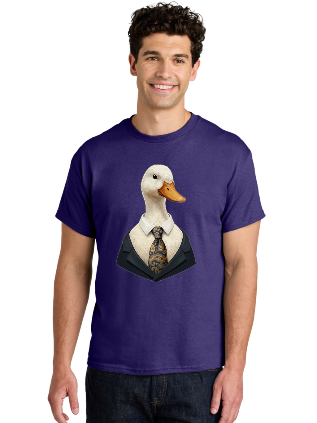 Duck-In-Suit-4 Men'S Graphic Tee, 100% Cotton, Comfortable Casual Summer Wear, Machine Washable, Vintage Camera, Old Camera, Antique Camera, Black Camera, Classic Photography, Photography Equipment, Nostalgic Device, Film Camera, Camera Art Bam342