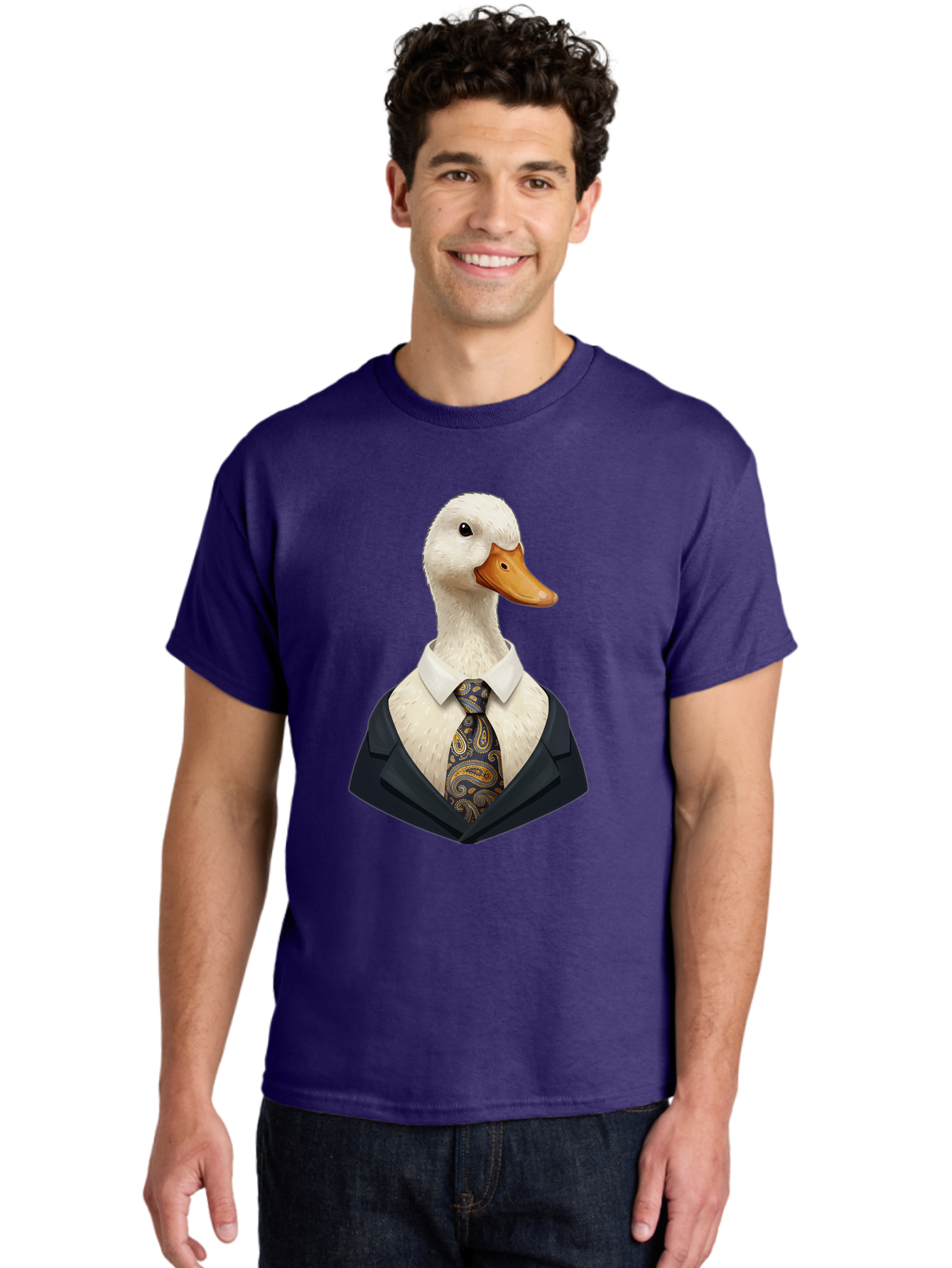 Duck-In-Suit-4 Men'S Graphic Tee, 100% Cotton, Comfortable Casual Summer Wear, Machine Washable, Vintage Camera, Old Camera, Antique Camera, Black Camera, Classic Photography, Photography Equipment, Nostalgic Device, Film Camera, Camera Art Bam342