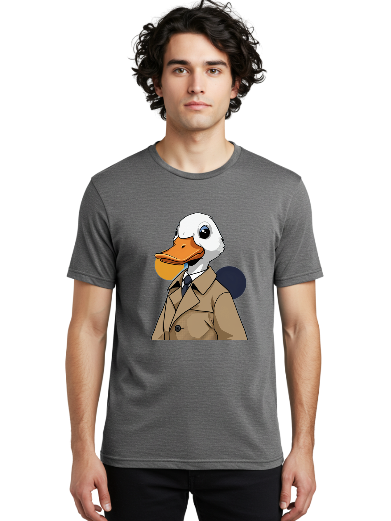 Duck-In-Suit-5 Men'S Graphic Tee, 100% Cotton, Comfortable Casual Summer Wear, Machine Washable, Vintage Camera, Old Camera, Antique Camera, Black Camera, Classic Photography, Photography Equipment, Nostalgic Device, Film Camera, Camera Art Bam343