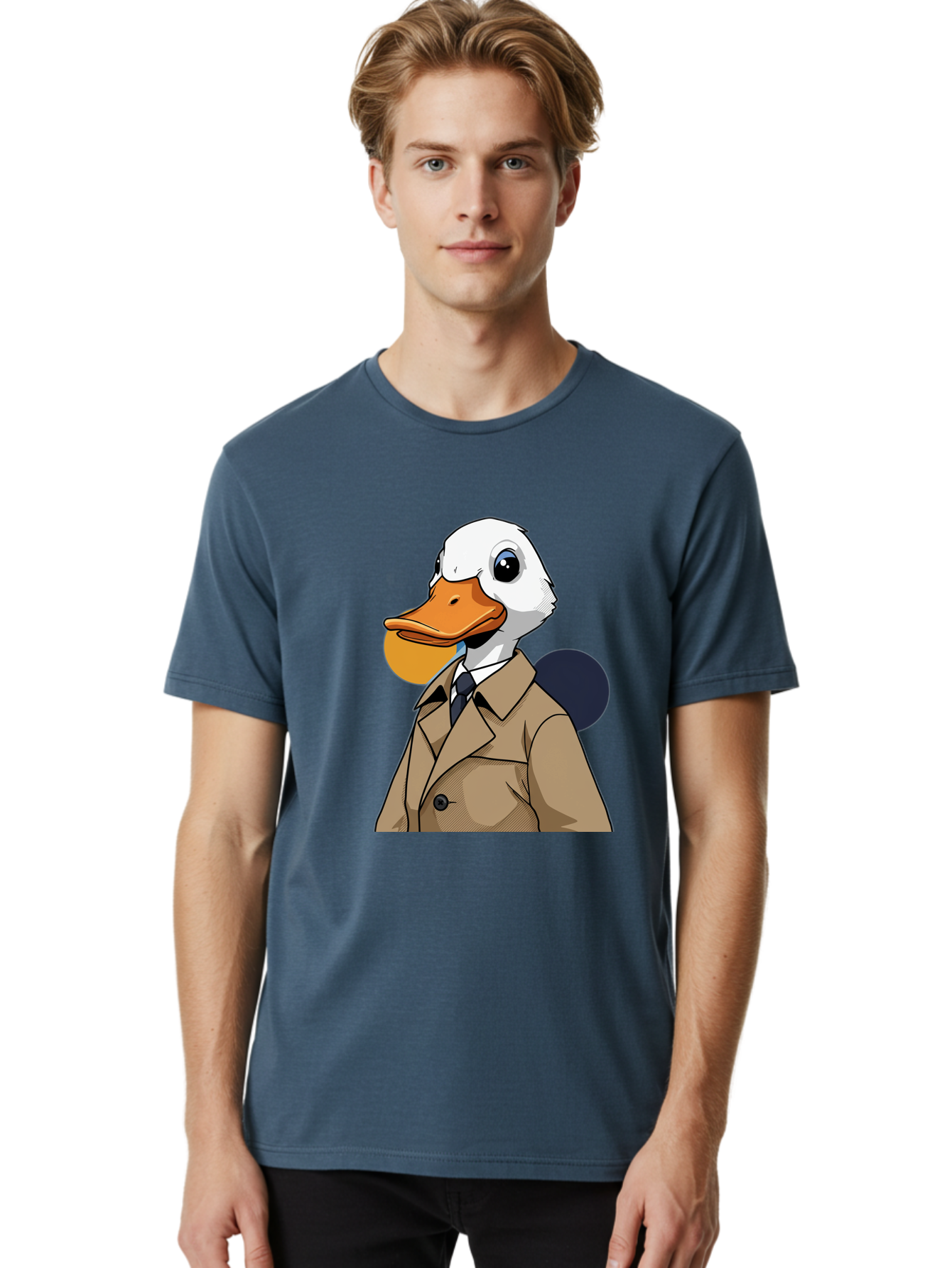 Duck-In-Suit-5 Men'S Graphic Tee, 100% Cotton, Comfortable Casual Summer Wear, Machine Washable, Vintage Camera, Old Camera, Antique Camera, Black Camera, Classic Photography, Photography Equipment, Nostalgic Device, Film Camera, Camera Art Bam343