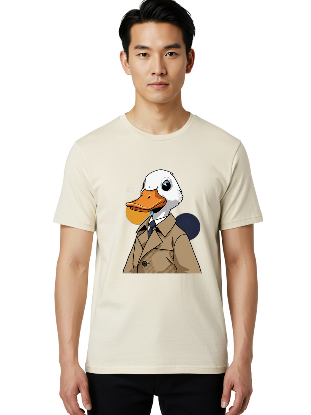 Duck-In-Suit-5 Men'S Graphic Tee, 100% Cotton, Comfortable Casual Summer Wear, Machine Washable, Vintage Camera, Old Camera, Antique Camera, Black Camera, Classic Photography, Photography Equipment, Nostalgic Device, Film Camera, Camera Art Bam343