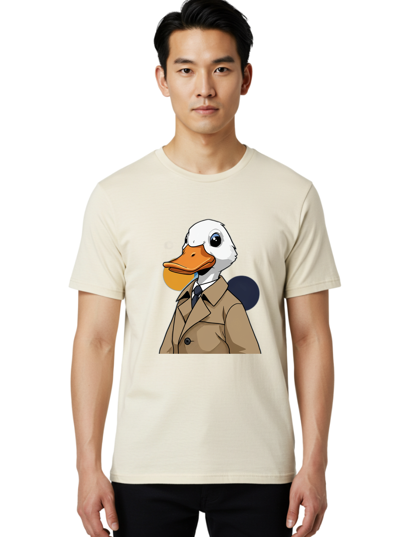 Duck-In-Suit-5 Men'S Graphic Tee, 100% Cotton, Comfortable Casual Summer Wear, Machine Washable, Vintage Camera, Old Camera, Antique Camera, Black Camera, Classic Photography, Photography Equipment, Nostalgic Device, Film Camera, Camera Art Bam343