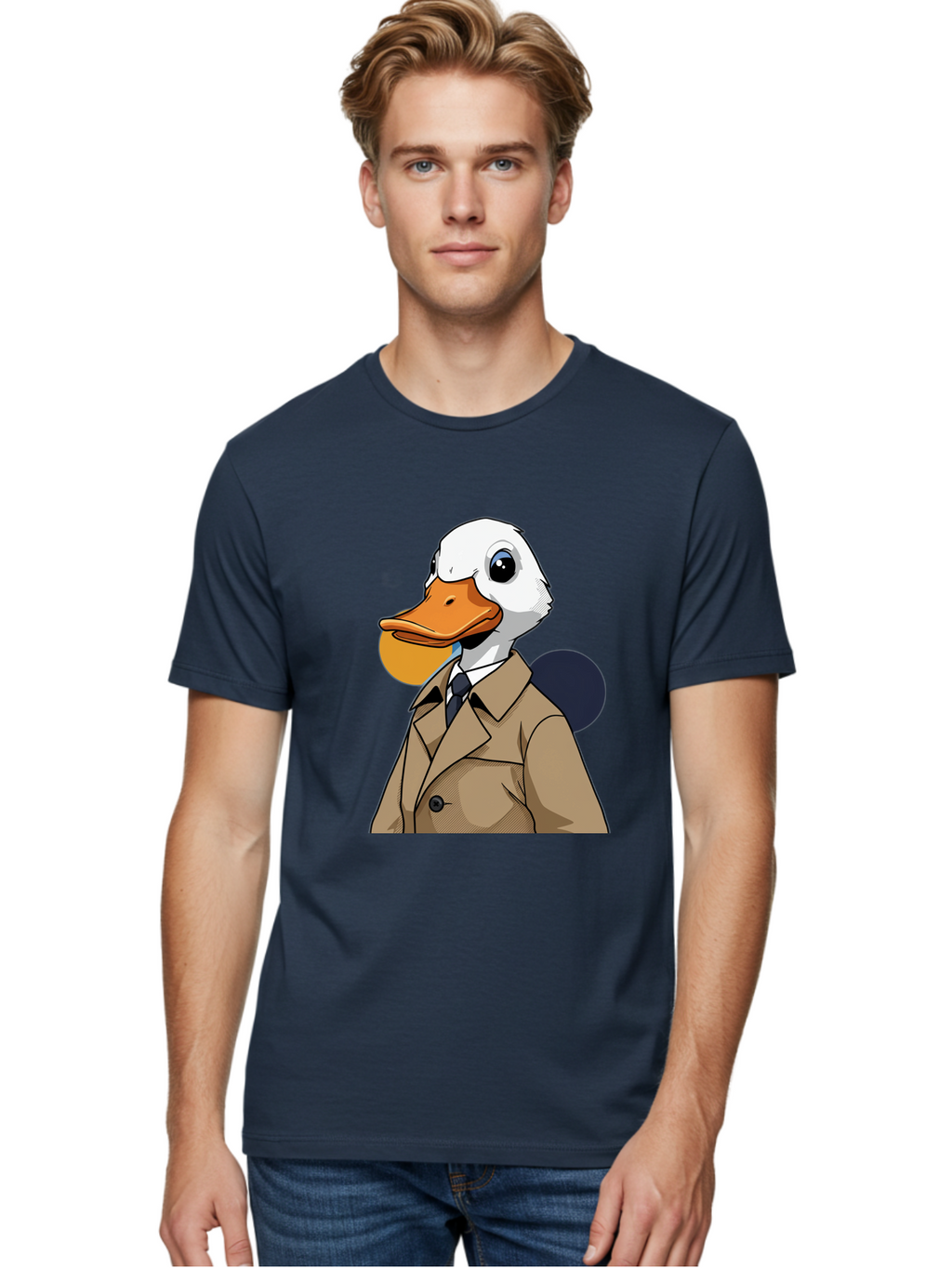 Duck-In-Suit-5 Men'S Graphic Tee, 100% Cotton, Comfortable Casual Summer Wear, Machine Washable, Vintage Camera, Old Camera, Antique Camera, Black Camera, Classic Photography, Photography Equipment, Nostalgic Device, Film Camera, Camera Art Bam343