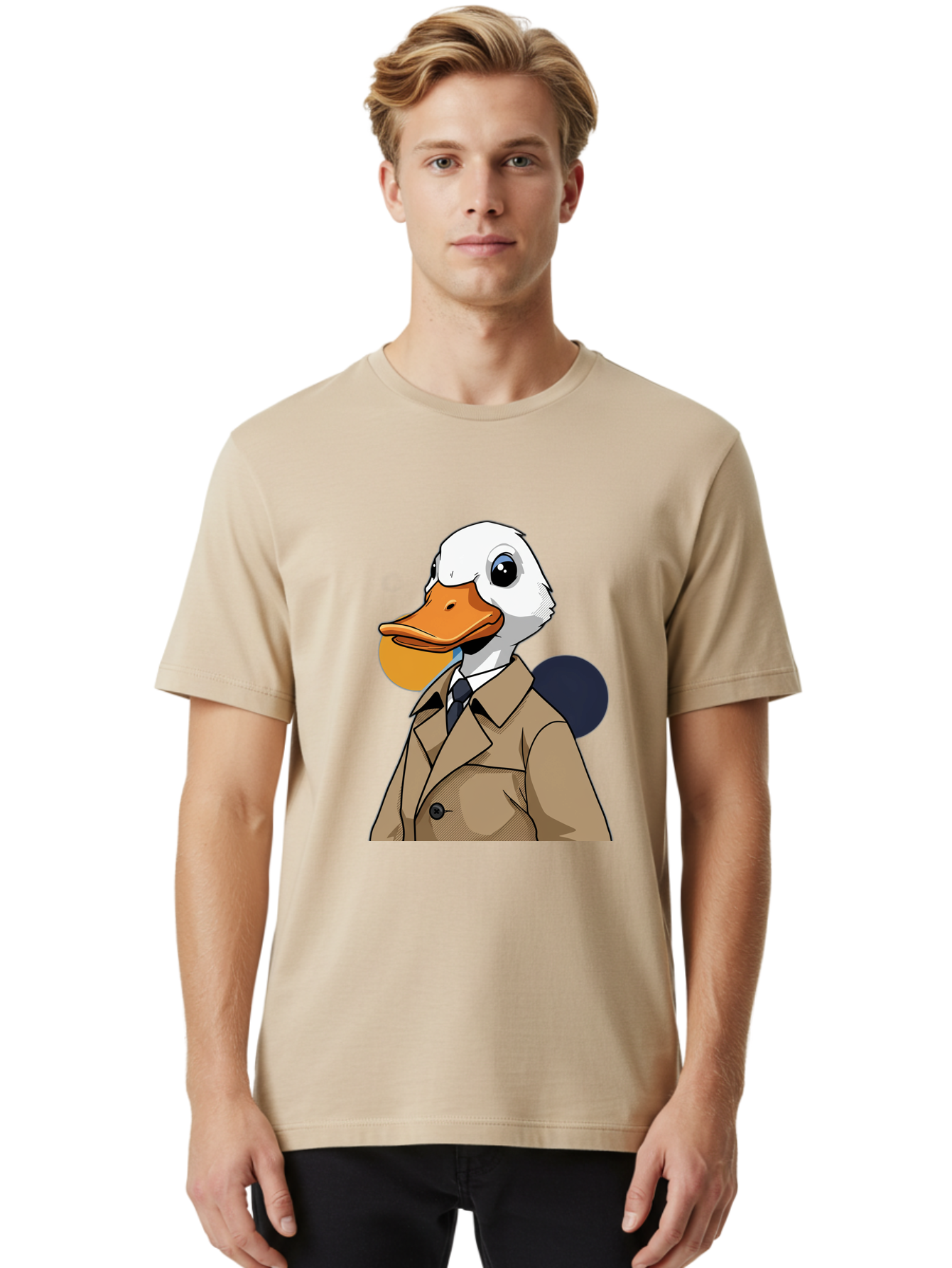 Duck-In-Suit-5 Men'S Graphic Tee, 100% Cotton, Comfortable Casual Summer Wear, Machine Washable, Vintage Camera, Old Camera, Antique Camera, Black Camera, Classic Photography, Photography Equipment, Nostalgic Device, Film Camera, Camera Art Bam343