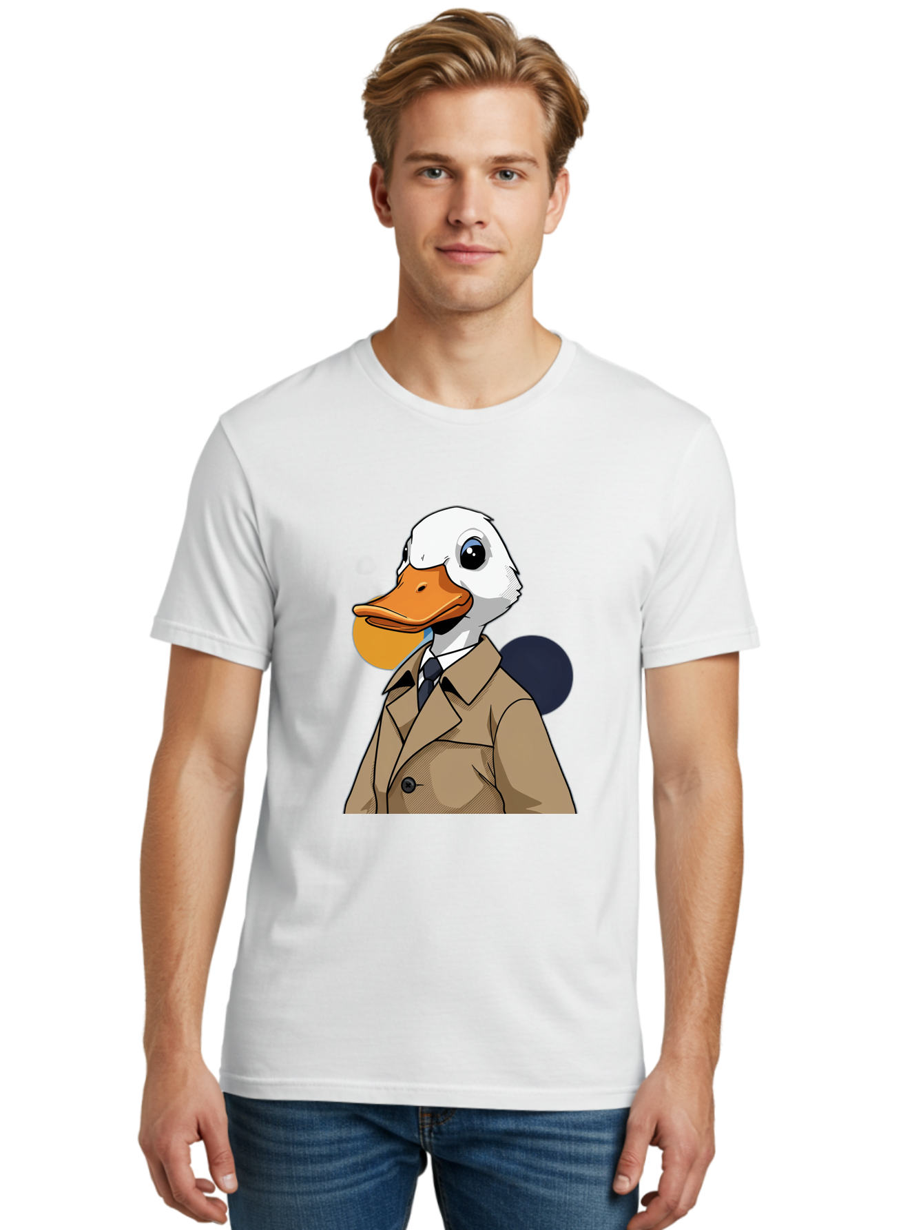 Duck-In-Suit-5 Men'S Graphic Tee, 100% Cotton, Comfortable Casual Summer Wear, Machine Washable, Vintage Camera, Old Camera, Antique Camera, Black Camera, Classic Photography, Photography Equipment, Nostalgic Device, Film Camera, Camera Art Bam343