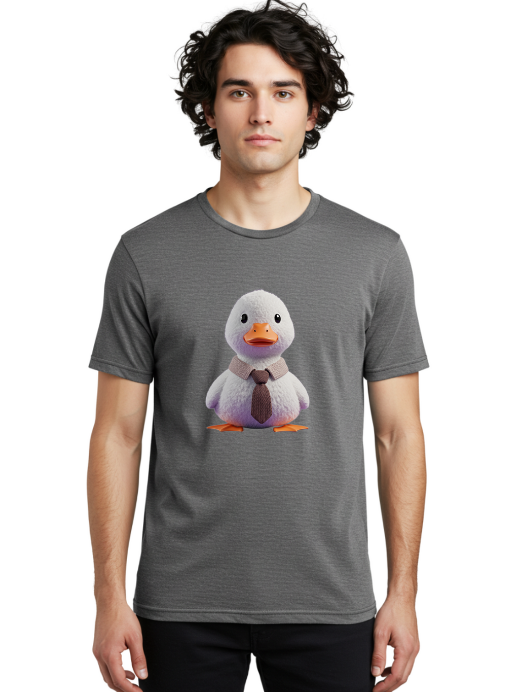Duck-In-Tie-1 Men'S Graphic Tee, 100% Cotton, Comfortable Casual Summer Wear, Machine Washable, Vintage Camera, Old Camera, Antique Camera, Black Camera, Classic Photography, Photography Equipment, Nostalgic Device, Film Camera, Camera Art Bam345