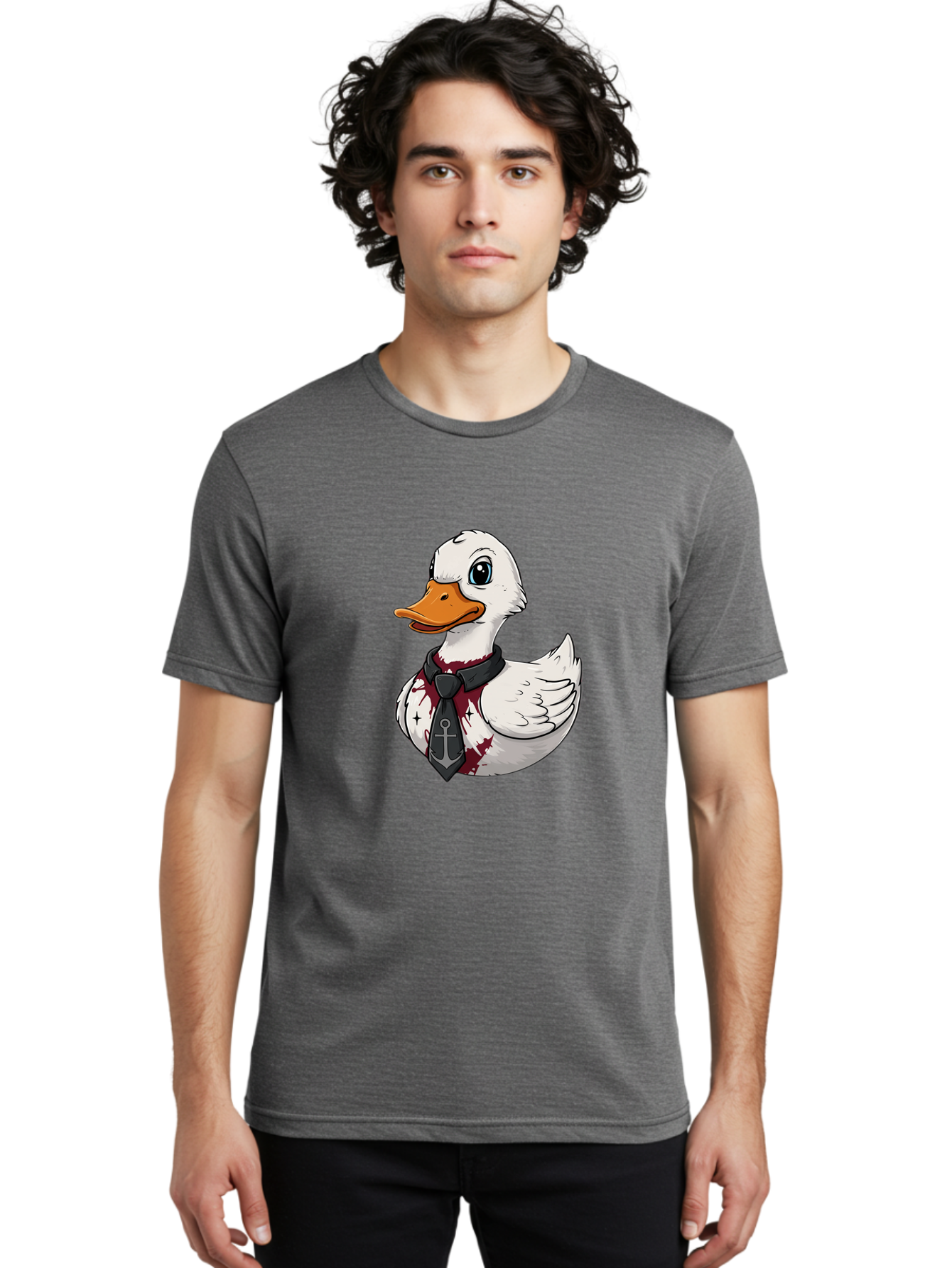 Duck-Necktie-Anchor Men'S Graphic Tee, 100% Cotton, Comfortable Casual Summer Wear, Machine Washable, Vintage Camera, Old Camera, Antique Camera, Black Camera, Classic Photography, Photography Equipment, Nostalgic Device, Film Camera, Bam348
