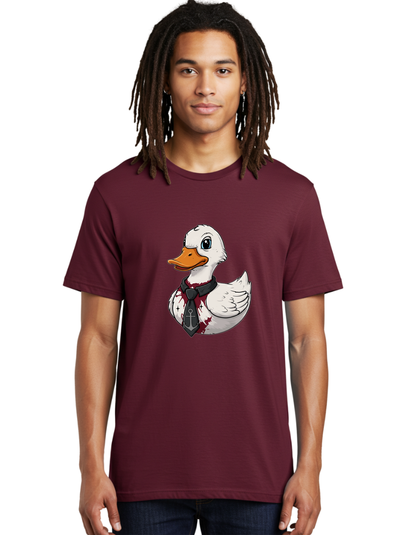 Duck-Necktie-Anchor Men'S Graphic Tee, 100% Cotton, Comfortable Casual Summer Wear, Machine Washable, Vintage Camera, Old Camera, Antique Camera, Black Camera, Classic Photography, Photography Equipment, Nostalgic Device, Film Camera, Bam348