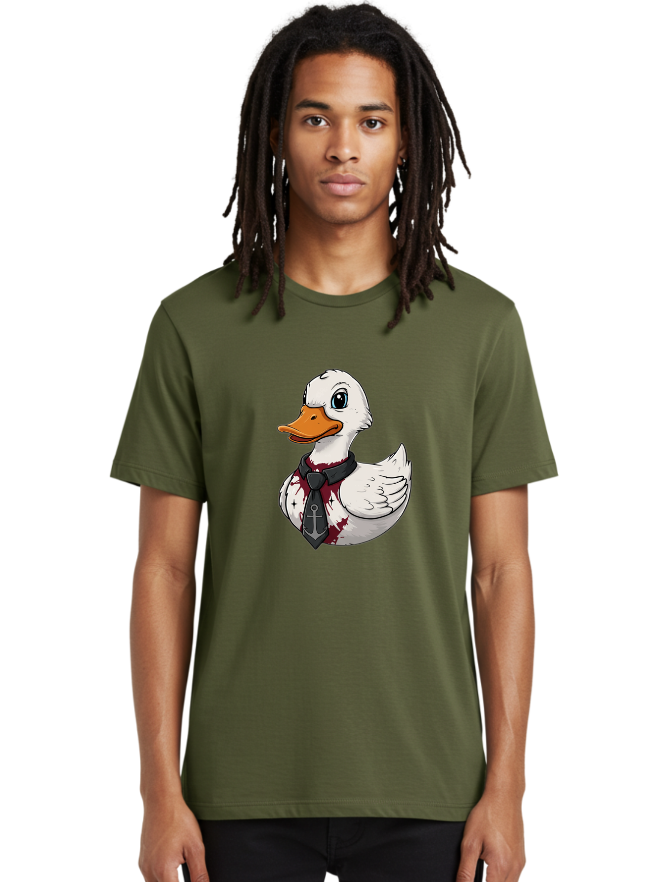 Duck-Necktie-Anchor Men'S Graphic Tee, 100% Cotton, Comfortable Casual Summer Wear, Machine Washable, Vintage Camera, Old Camera, Antique Camera, Black Camera, Classic Photography, Photography Equipment, Nostalgic Device, Film Camera, Bam348