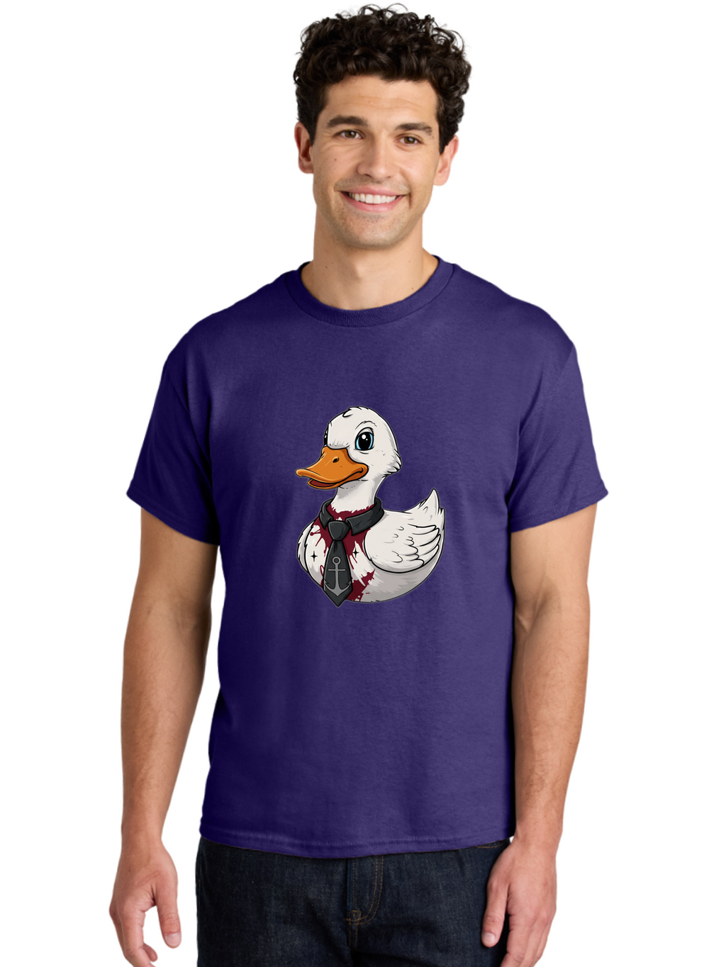 Duck-Necktie-Anchor Men'S Graphic Tee, 100% Cotton, Comfortable Casual Summer Wear, Machine Washable, Vintage Camera, Old Camera, Antique Camera, Black Camera, Classic Photography, Photography Equipment, Nostalgic Device, Film Camera, Bam348