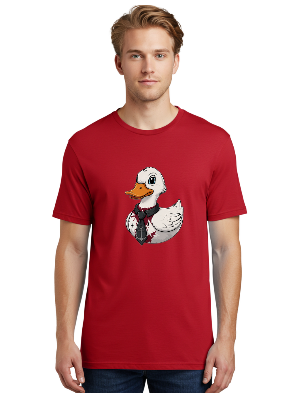 Duck-Necktie-Anchor Men'S Graphic Tee, 100% Cotton, Comfortable Casual Summer Wear, Machine Washable, Vintage Camera, Old Camera, Antique Camera, Black Camera, Classic Photography, Photography Equipment, Nostalgic Device, Film Camera, Bam348