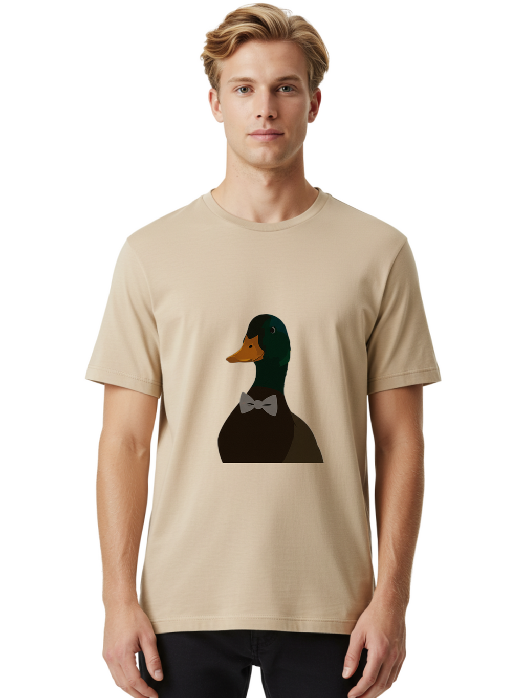 Duck-With-Bow-Tie Men'S Graphic Tee, 100% Cotton, Comfortable Casual Summer Wear, Machine Washable, Vintage Camera, Old Camera, Antique Camera, Black Camera, Classic Photography, Photography Equipment, Nostalgic Device, Film Camera, Camera Art Bam349