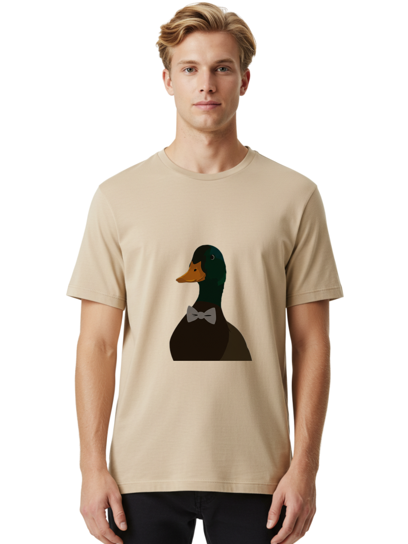Duck-With-Bow-Tie Men'S Graphic Tee, 100% Cotton, Comfortable Casual Summer Wear, Machine Washable, Vintage Camera, Old Camera, Antique Camera, Black Camera, Classic Photography, Photography Equipment, Nostalgic Device, Film Camera, Camera Art Bam349