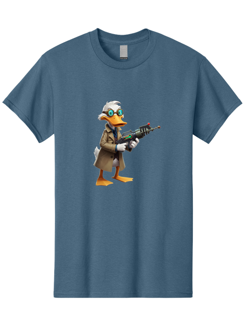 Duck-With-Ray-Gun Men'S Graphic Tee, 100% Cotton, Comfortable Casual Summer Wear, Machine Washable, Vintage Camera, Old Camera, Antique Camera, Black Camera, Classic Photography, Photography Equipment, Nostalgic Device, Film Camera, Camera Art Bam350