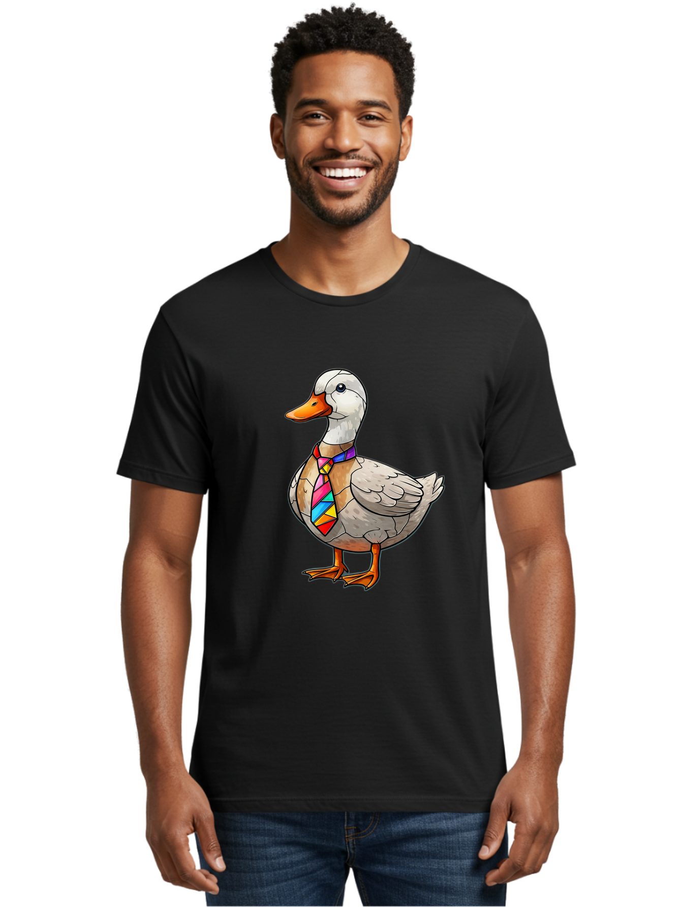 Duck-With-Tie Men'S Graphic Tee, 100% Cotton, Comfortable Casual Summer Wear, Machine Washable, Vintage Camera, Old Camera, Antique Camera, Black Camera, Classic Photography, Photography Equipment, Nostalgic Device, Film Camera, Camera Art Bam351