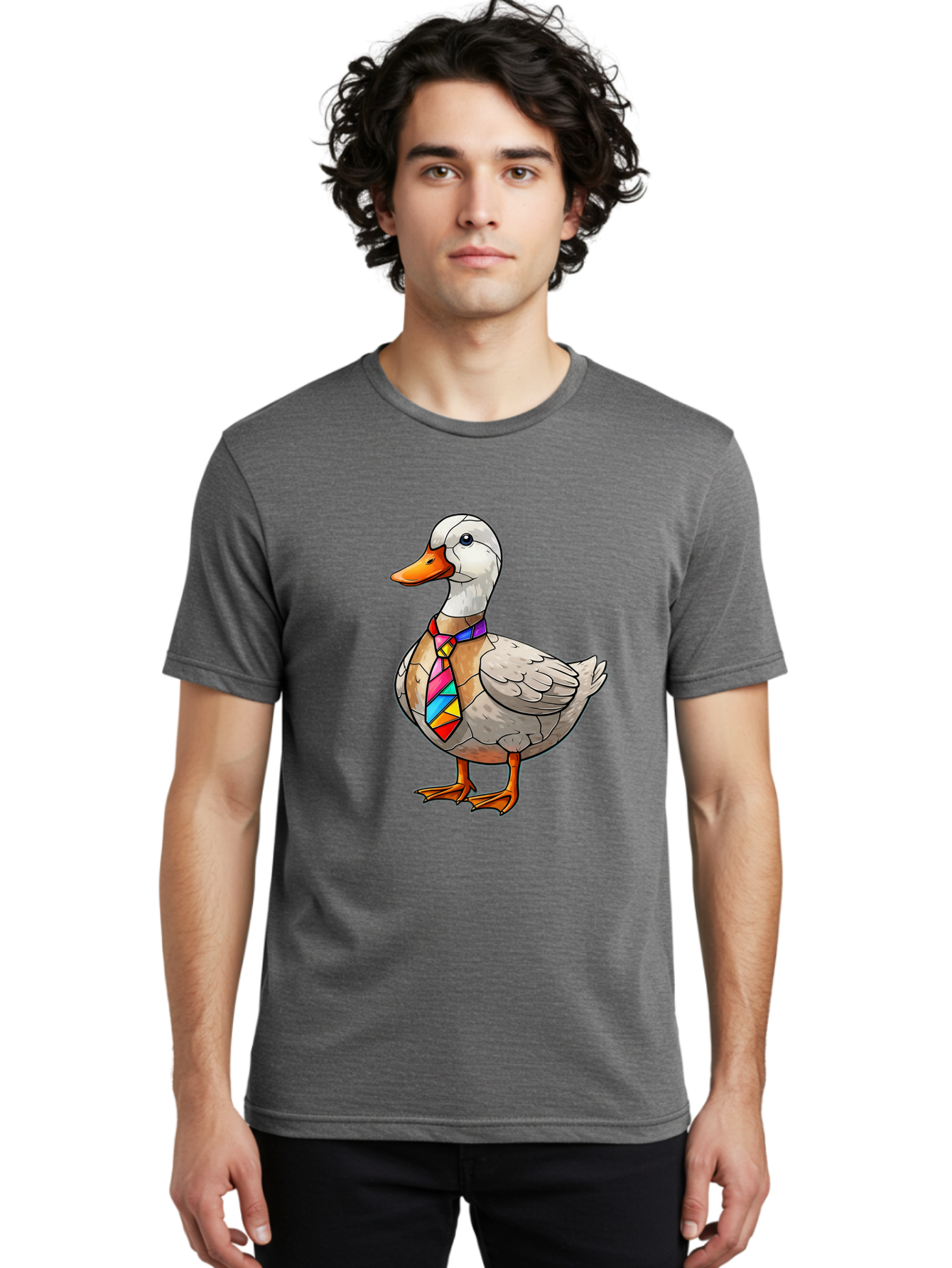 Duck-With-Tie Men'S Graphic Tee, 100% Cotton, Comfortable Casual Summer Wear, Machine Washable, Vintage Camera, Old Camera, Antique Camera, Black Camera, Classic Photography, Photography Equipment, Nostalgic Device, Film Camera, Camera Art Bam351