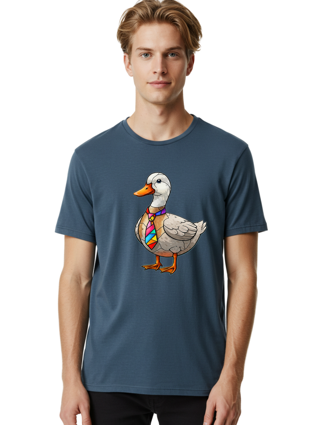 Duck-With-Tie Men'S Graphic Tee, 100% Cotton, Comfortable Casual Summer Wear, Machine Washable, Vintage Camera, Old Camera, Antique Camera, Black Camera, Classic Photography, Photography Equipment, Nostalgic Device, Film Camera, Camera Art Bam351