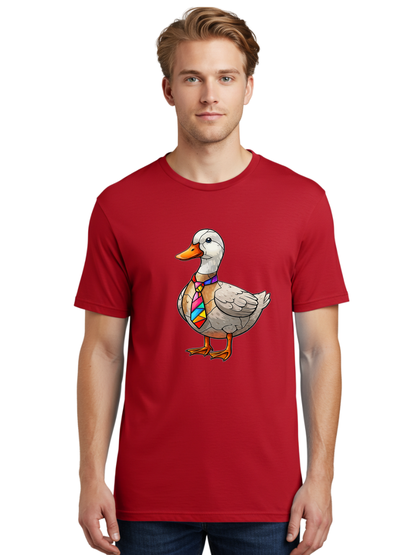 Duck-With-Tie Men'S Graphic Tee, 100% Cotton, Comfortable Casual Summer Wear, Machine Washable, Vintage Camera, Old Camera, Antique Camera, Black Camera, Classic Photography, Photography Equipment, Nostalgic Device, Film Camera, Camera Art Bam351