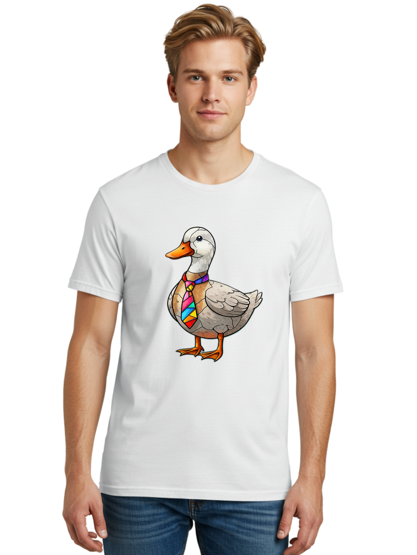Duck-With-Tie Men'S Graphic Tee, 100% Cotton, Comfortable Casual Summer Wear, Machine Washable, Vintage Camera, Old Camera, Antique Camera, Black Camera, Classic Photography, Photography Equipment, Nostalgic Device, Film Camera, Camera Art Bam351