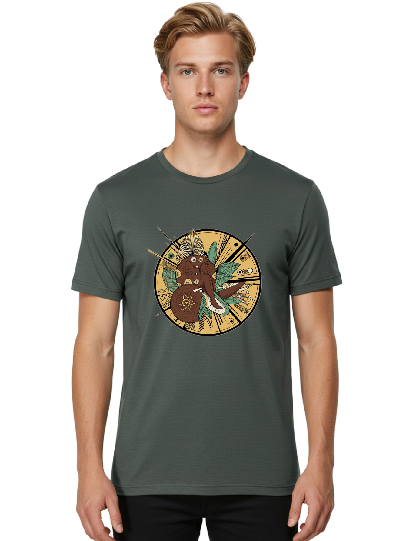 Eagle-Head-Sacred-Geometry Men'S Graphic Tee, 100% Cotton, Comfortable Casual Summer Wear, Machine Washable, Vintage Camera, Old Camera, Antique Camera, Black Camera, Classic Photography, Photography Equipment, Nostalgic Device, Film Camera, Bam352