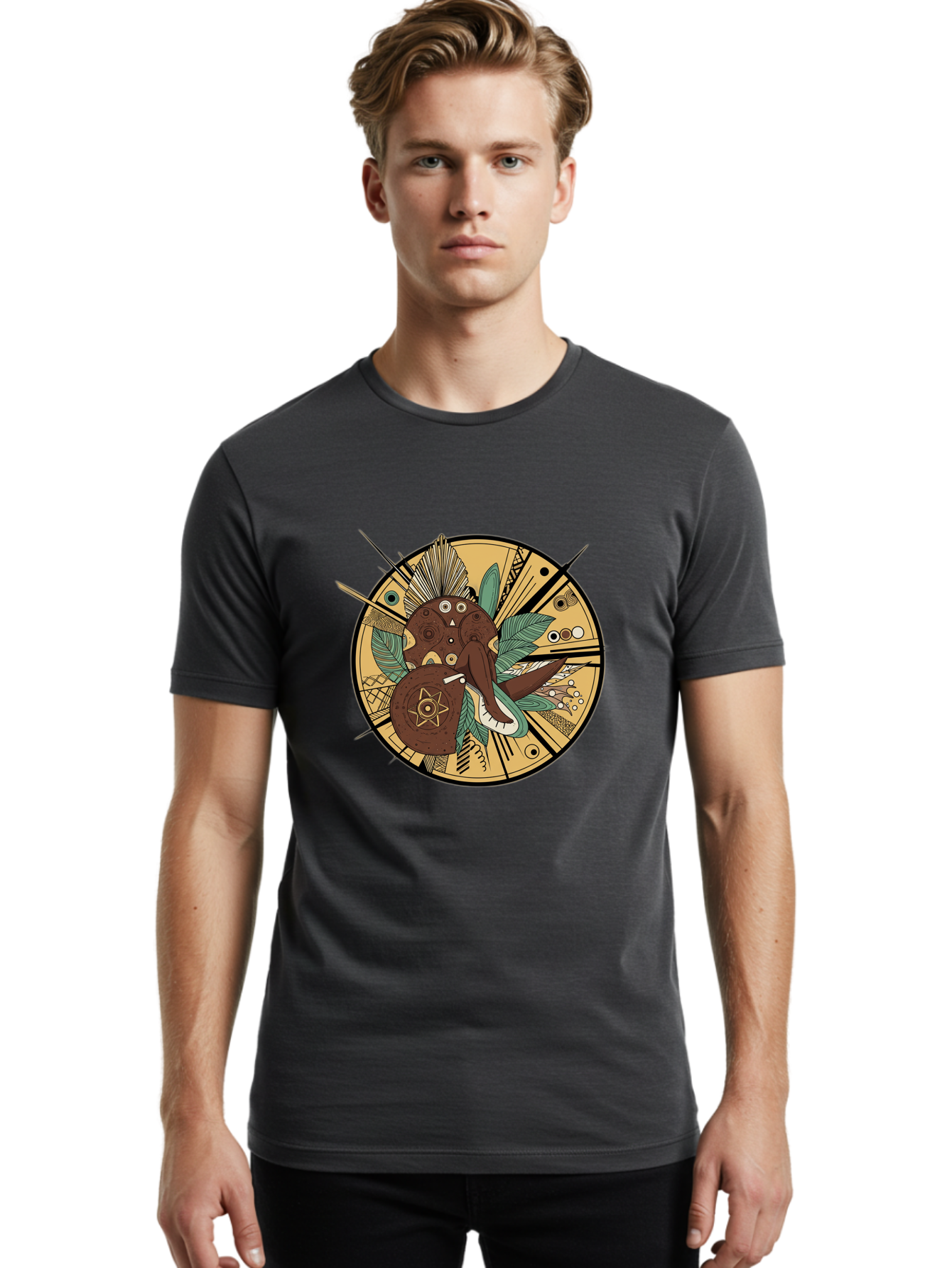 Eagle-Head-Sacred-Geometry Men'S Graphic Tee, 100% Cotton, Comfortable Casual Summer Wear, Machine Washable, Vintage Camera, Old Camera, Antique Camera, Black Camera, Classic Photography, Photography Equipment, Nostalgic Device, Film Camera, Bam352