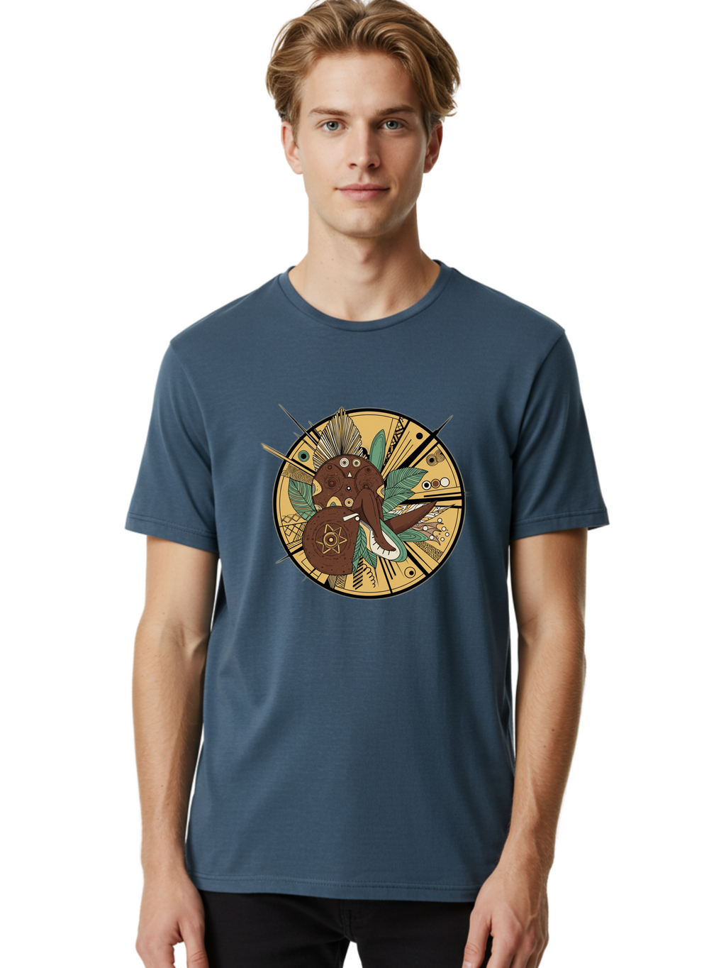 Eagle-Head-Sacred-Geometry Men'S Graphic Tee, 100% Cotton, Comfortable Casual Summer Wear, Machine Washable, Vintage Camera, Old Camera, Antique Camera, Black Camera, Classic Photography, Photography Equipment, Nostalgic Device, Film Camera, Bam352