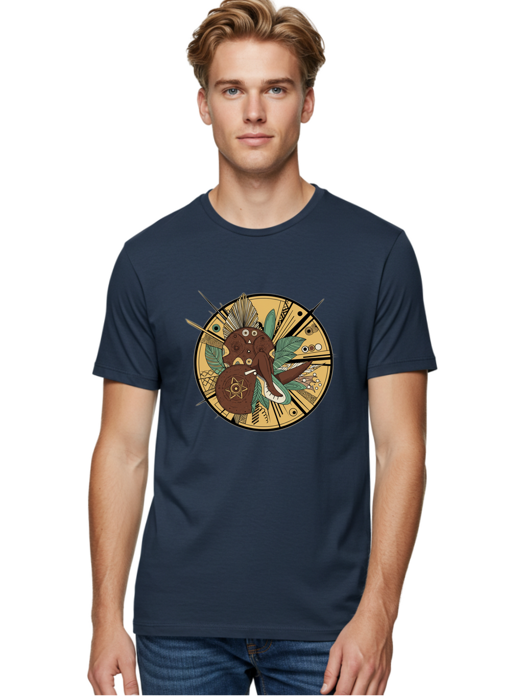 Eagle-Head-Sacred-Geometry Men'S Graphic Tee, 100% Cotton, Comfortable Casual Summer Wear, Machine Washable, Vintage Camera, Old Camera, Antique Camera, Black Camera, Classic Photography, Photography Equipment, Nostalgic Device, Film Camera, Bam352