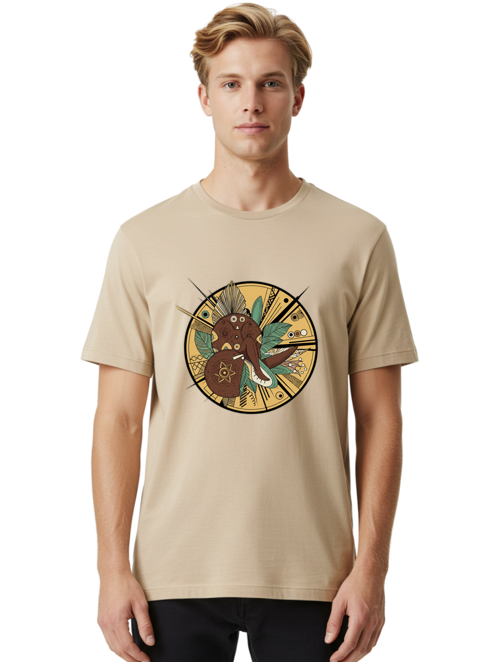 Eagle-Head-Sacred-Geometry Men'S Graphic Tee, 100% Cotton, Comfortable Casual Summer Wear, Machine Washable, Vintage Camera, Old Camera, Antique Camera, Black Camera, Classic Photography, Photography Equipment, Nostalgic Device, Film Camera, Bam352