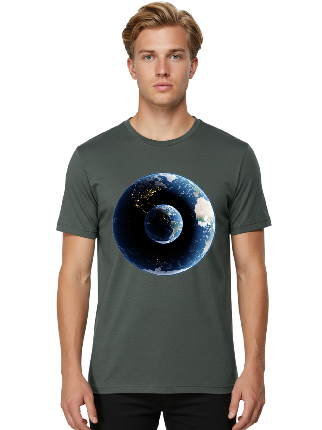 Earth-1 Men'S Graphic Tee, 100% Cotton, Comfortable Casual Summer Wear, Machine Washable, Vintage Camera, Old Camera, Antique Camera, Black Camera, Classic Photography, Photography Equipment, Nostalgic Device, Film Camera, Camera Art Bam354