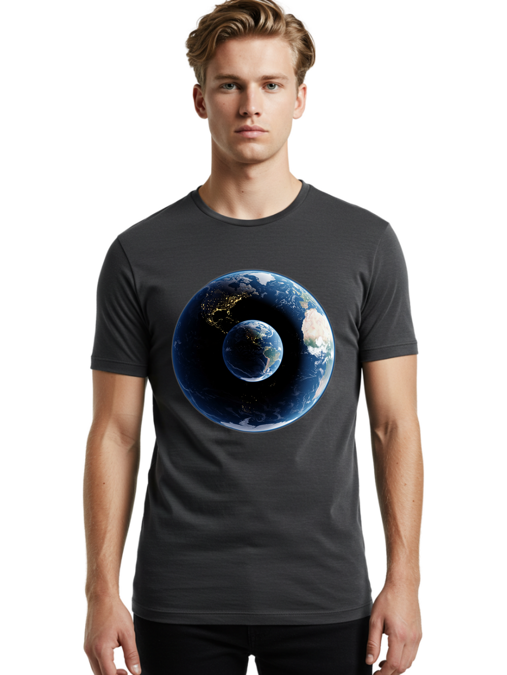 Earth-1 Men'S Graphic Tee, 100% Cotton, Comfortable Casual Summer Wear, Machine Washable, Vintage Camera, Old Camera, Antique Camera, Black Camera, Classic Photography, Photography Equipment, Nostalgic Device, Film Camera, Camera Art Bam354
