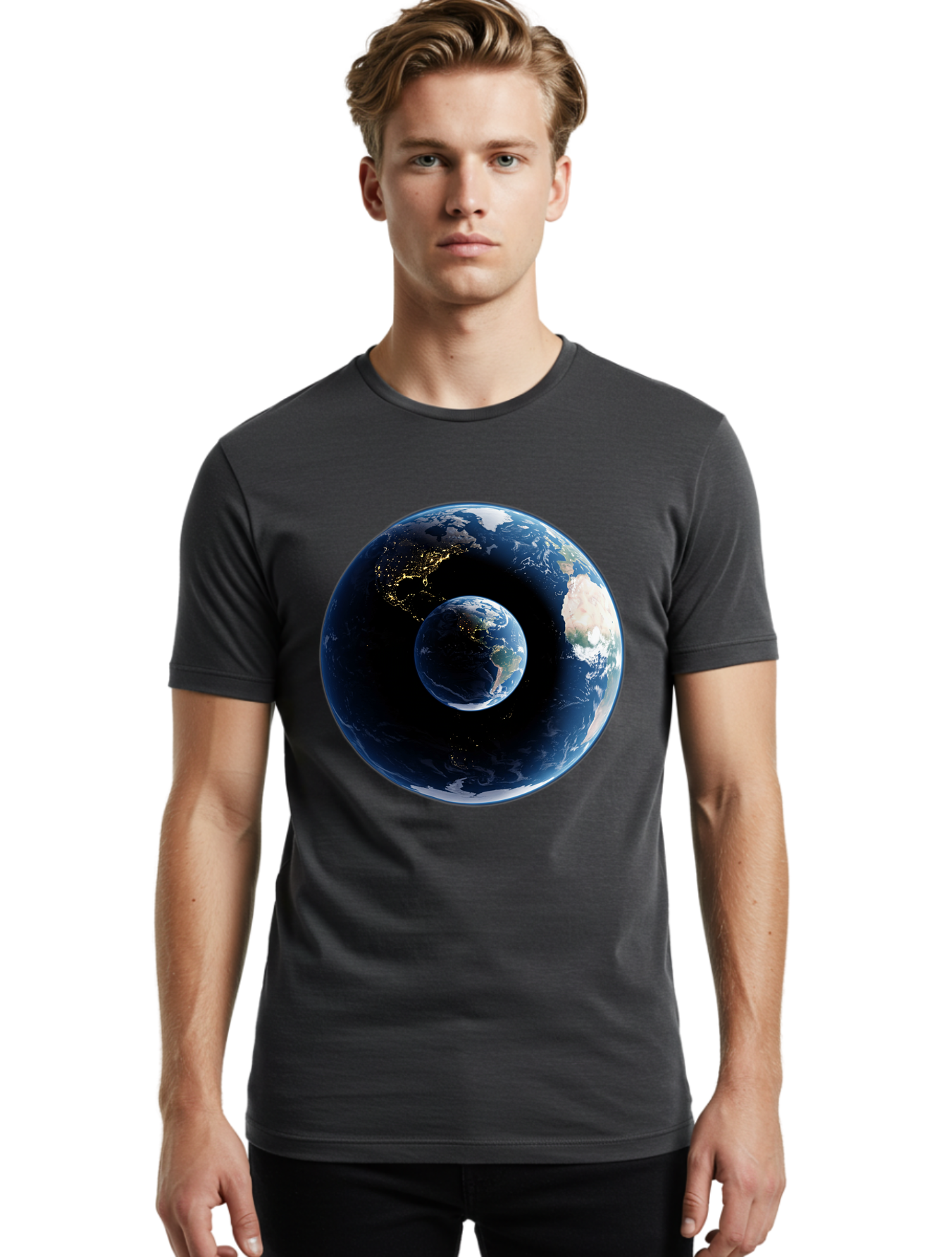 Earth-1 Men'S Graphic Tee, 100% Cotton, Comfortable Casual Summer Wear, Machine Washable, Vintage Camera, Old Camera, Antique Camera, Black Camera, Classic Photography, Photography Equipment, Nostalgic Device, Film Camera, Camera Art Bam354