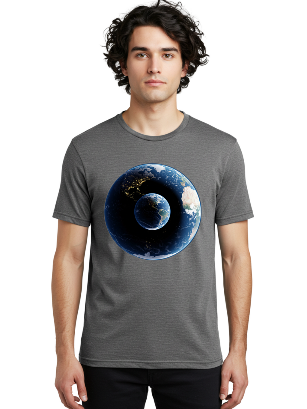 Earth-1 Men'S Graphic Tee, 100% Cotton, Comfortable Casual Summer Wear, Machine Washable, Vintage Camera, Old Camera, Antique Camera, Black Camera, Classic Photography, Photography Equipment, Nostalgic Device, Film Camera, Camera Art Bam354