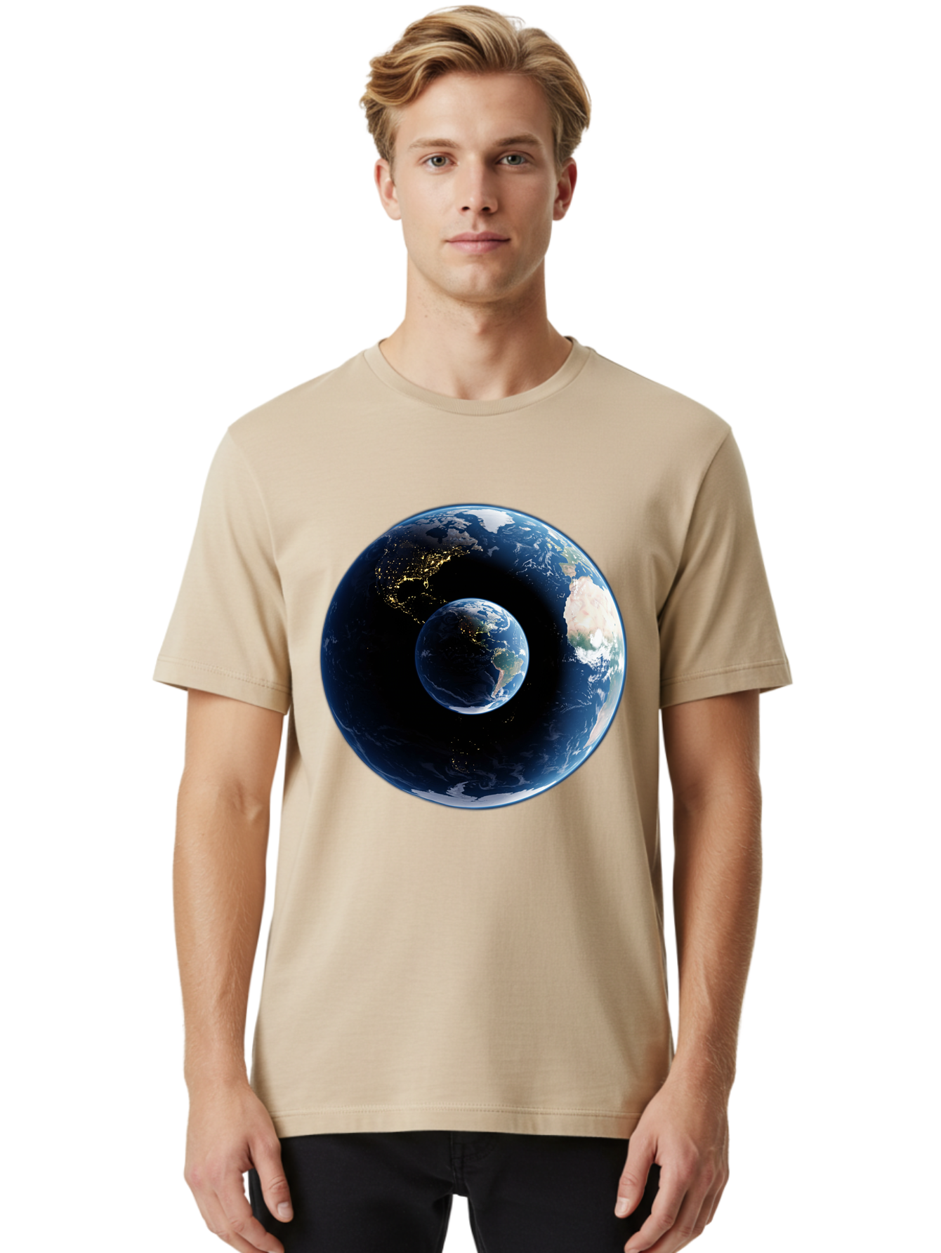 Earth-1 Men'S Graphic Tee, 100% Cotton, Comfortable Casual Summer Wear, Machine Washable, Vintage Camera, Old Camera, Antique Camera, Black Camera, Classic Photography, Photography Equipment, Nostalgic Device, Film Camera, Camera Art Bam354