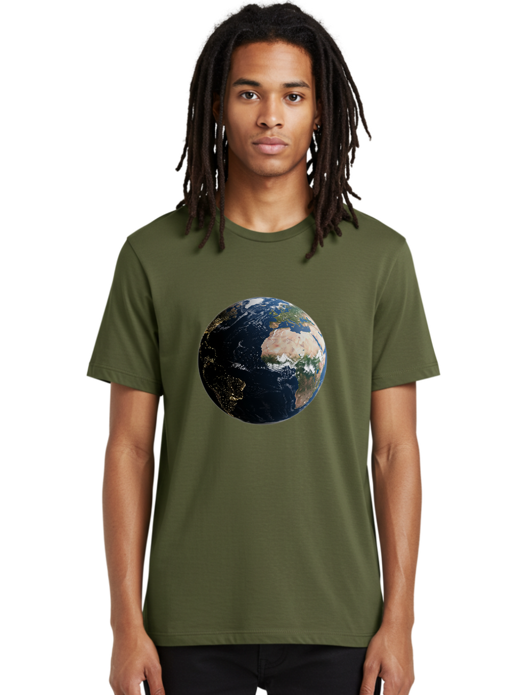 Earth-From-Space-1 Men'S Graphic Tee, 100% Cotton, Comfortable Casual Summer Wear, Machine Washable, Vintage Camera, Old Camera, Antique Camera, Black Camera, Classic Photography, Photography Equipment, Nostalgic Device, Film Camera, Bam356