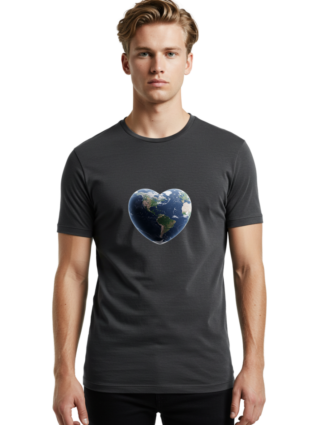 Earth-Heart Men'S Graphic Tee, 100% Cotton, Comfortable Casual Summer Wear, Machine Washable, Vintage Camera, Old Camera, Antique Camera, Black Camera, Classic Photography, Photography Equipment, Nostalgic Device, Film Camera, Camera Art Bam358