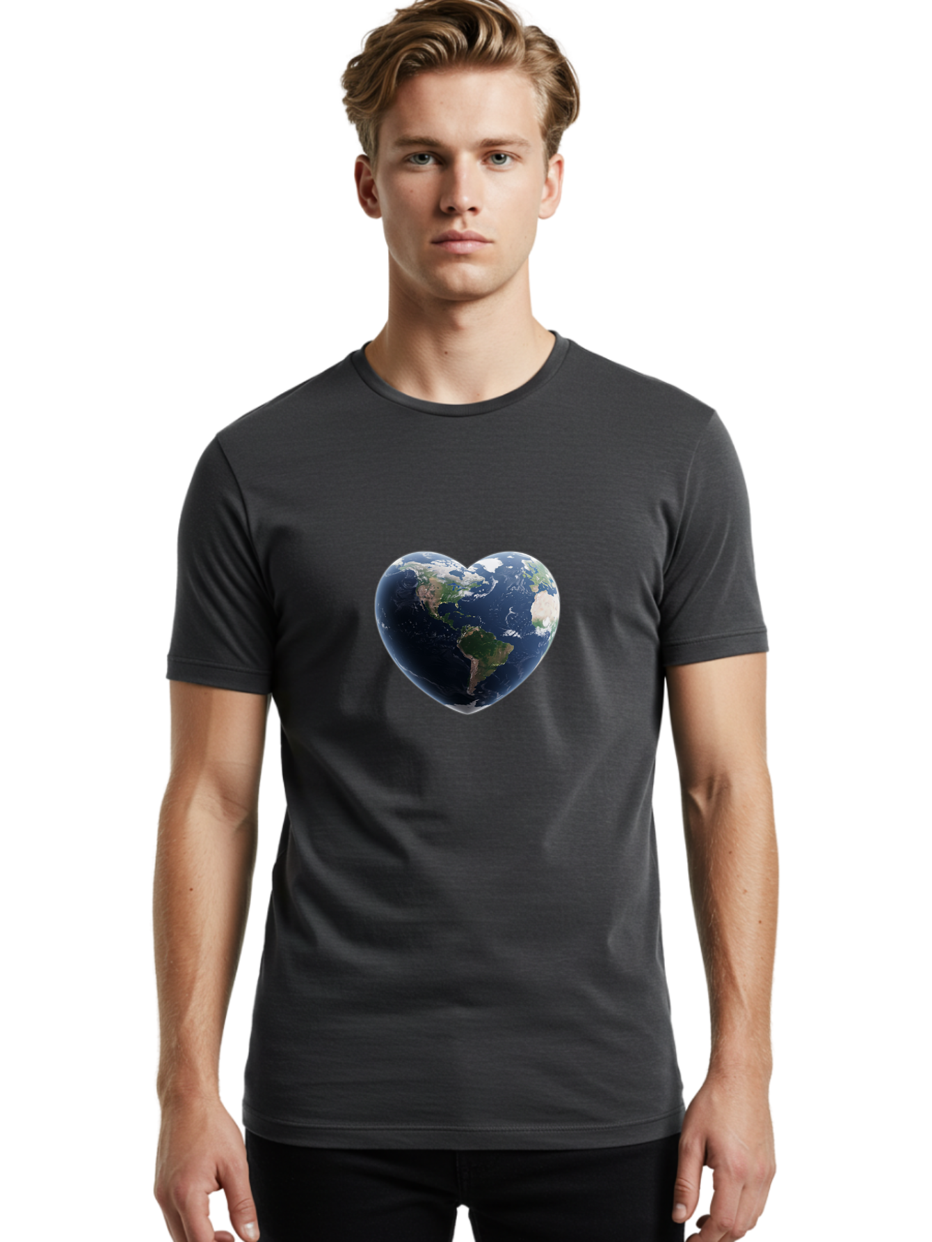 Earth-Heart Men'S Graphic Tee, 100% Cotton, Comfortable Casual Summer Wear, Machine Washable, Vintage Camera, Old Camera, Antique Camera, Black Camera, Classic Photography, Photography Equipment, Nostalgic Device, Film Camera, Camera Art Bam358