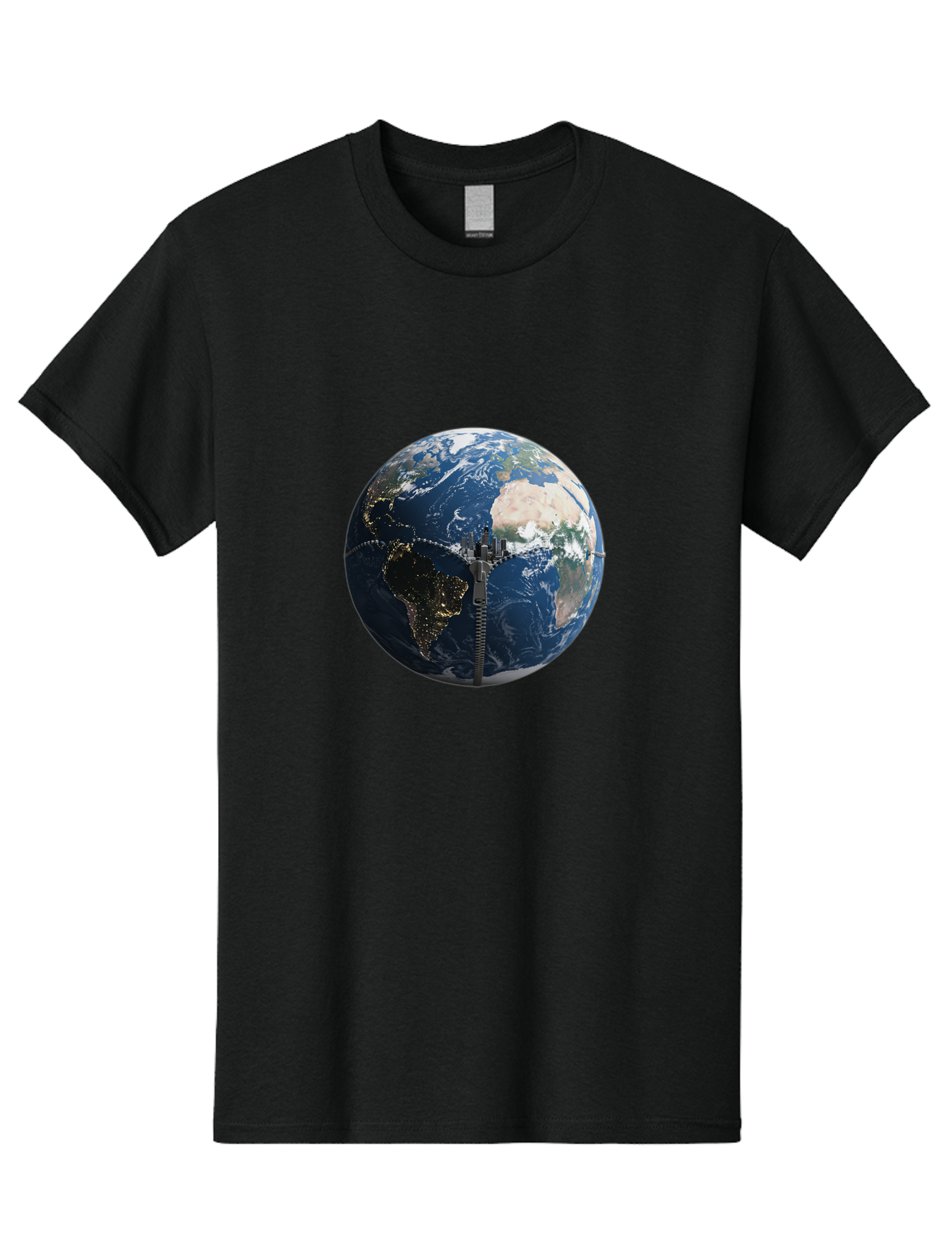 Earth-With-Zip Men'S Graphic Tee, 100% Cotton, Comfortable Casual Summer Wear, Machine Washable, Vintage Camera, Old Camera, Antique Camera, Black Camera, Classic Photography, Photography Equipment, Nostalgic Device, Film Camera, Camera Art Bam360
