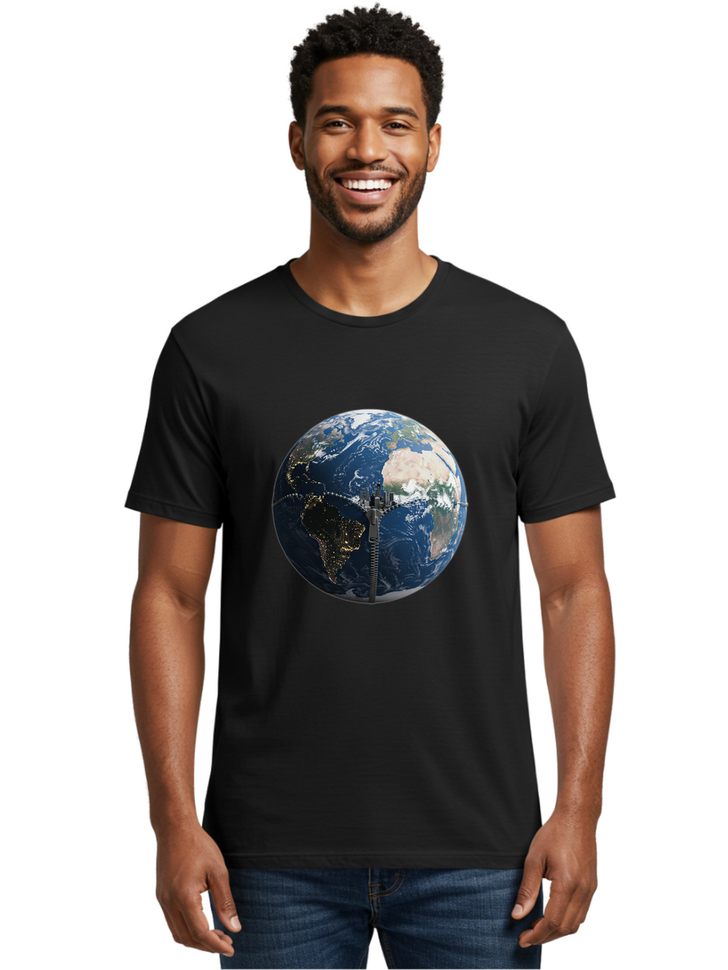 Earth-With-Zip Men'S Graphic Tee, 100% Cotton, Comfortable Casual Summer Wear, Machine Washable, Vintage Camera, Old Camera, Antique Camera, Black Camera, Classic Photography, Photography Equipment, Nostalgic Device, Film Camera, Camera Art Bam360